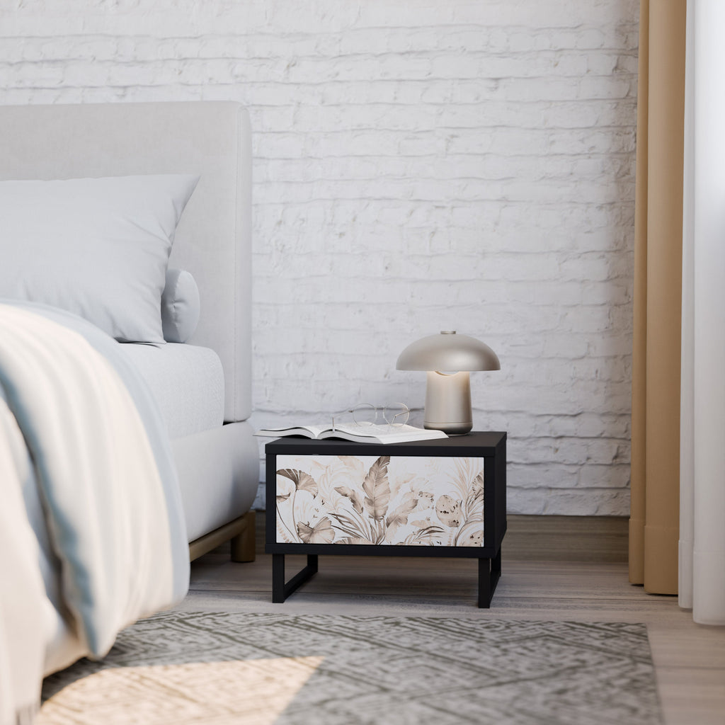 Table de chevet WILD TENDERNESS en finition noire