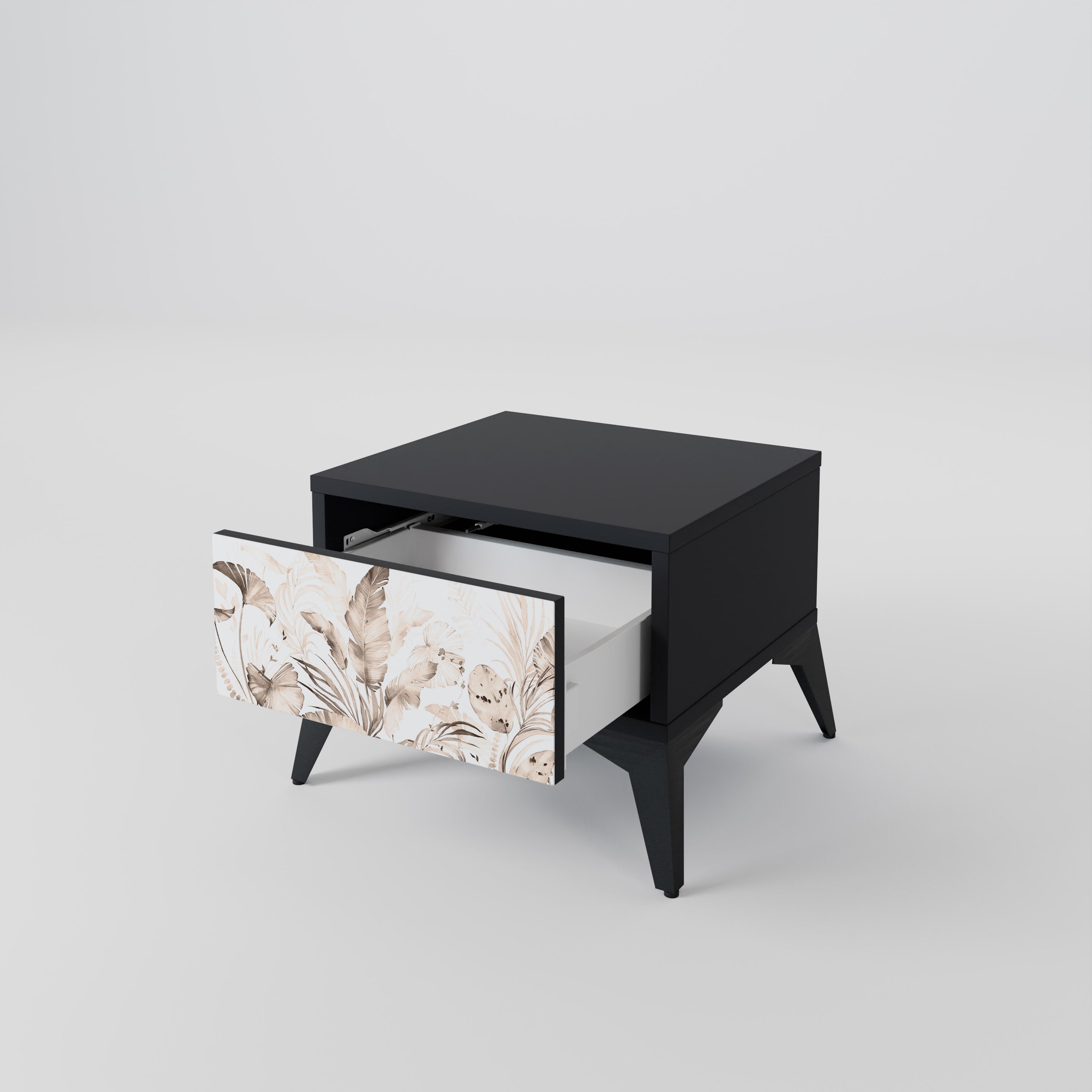 Table de chevet WILD TENDERNESS en finition noire