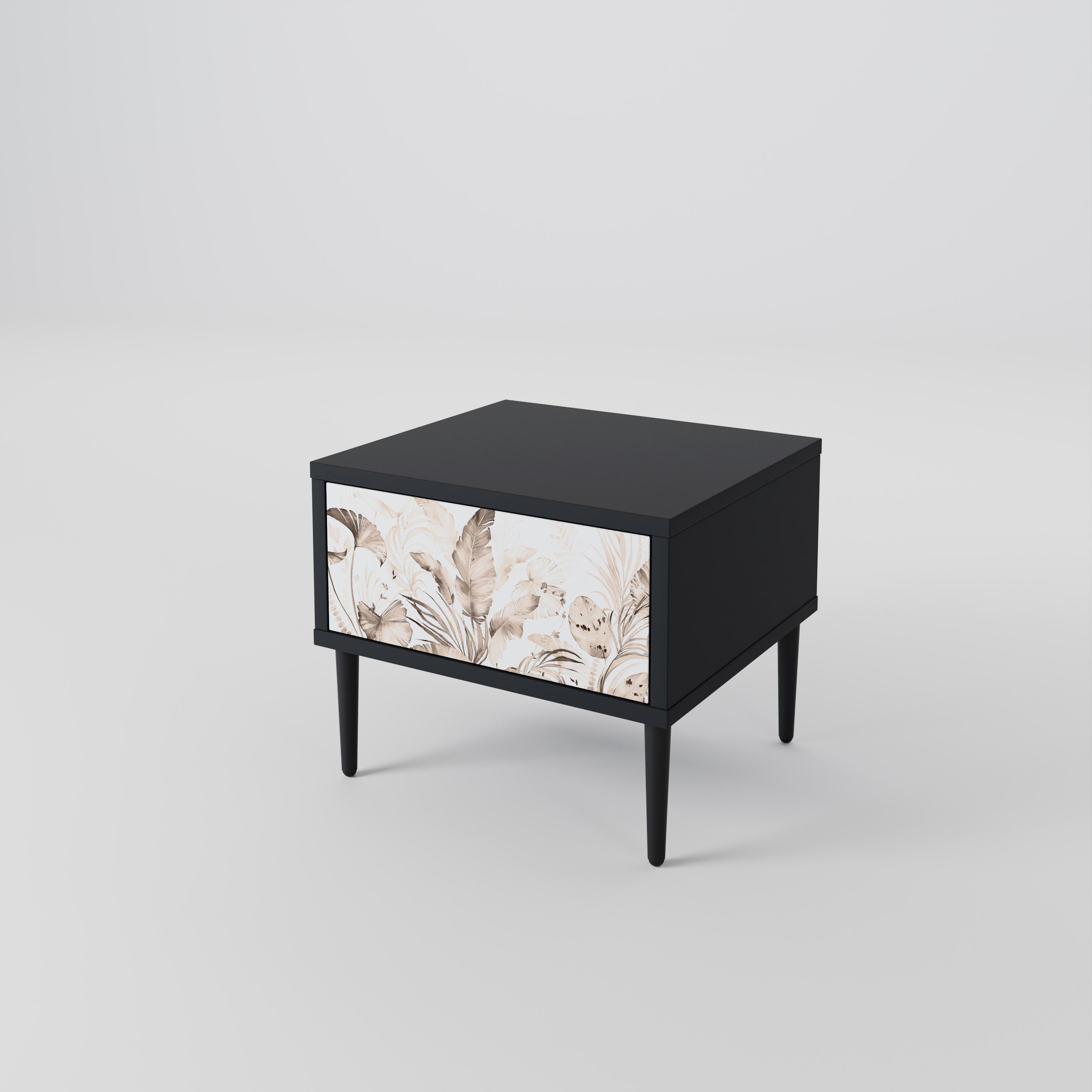Table de chevet WILD TENDERNESS en finition noire