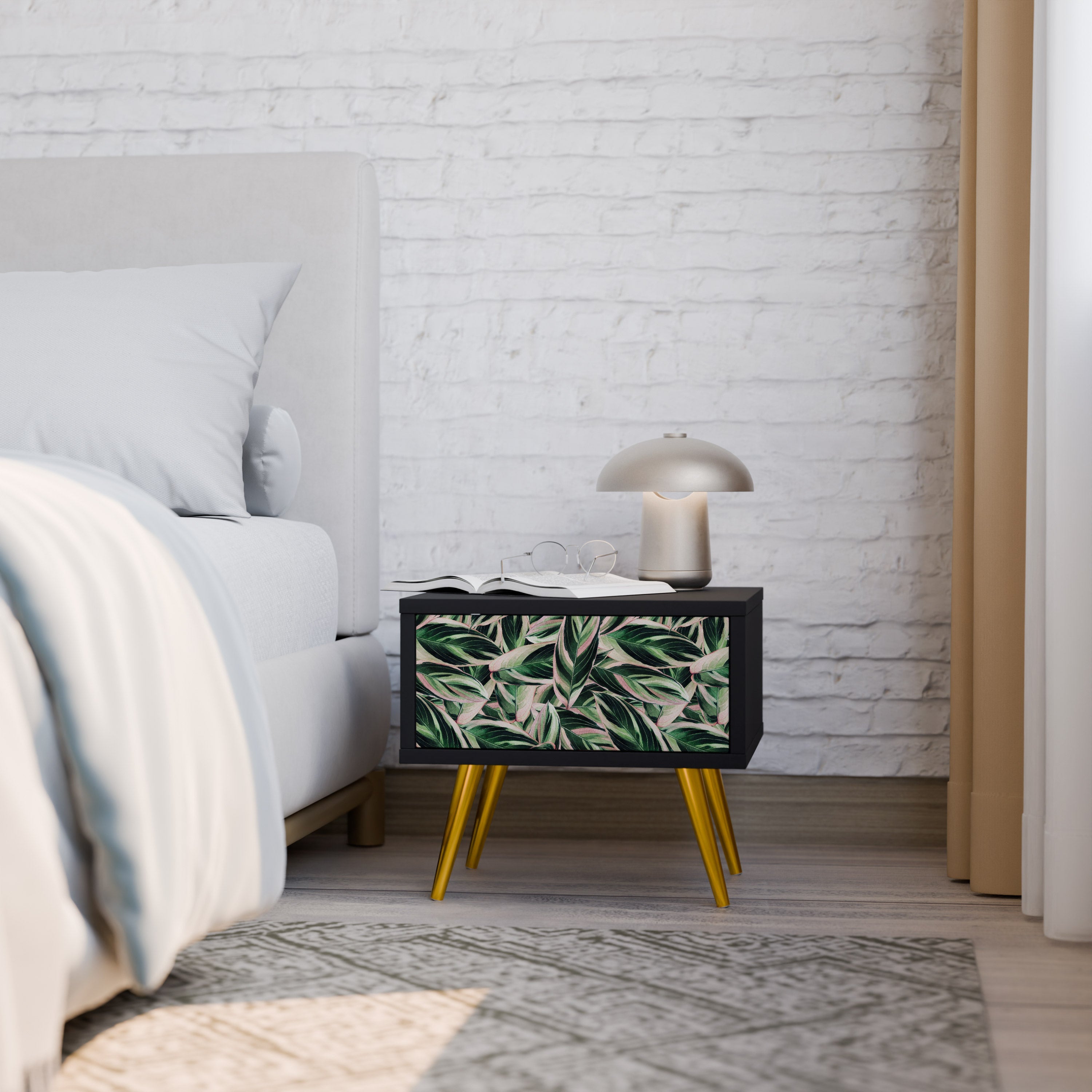 Table de chevet EERIE STROMANTHE en finition noire