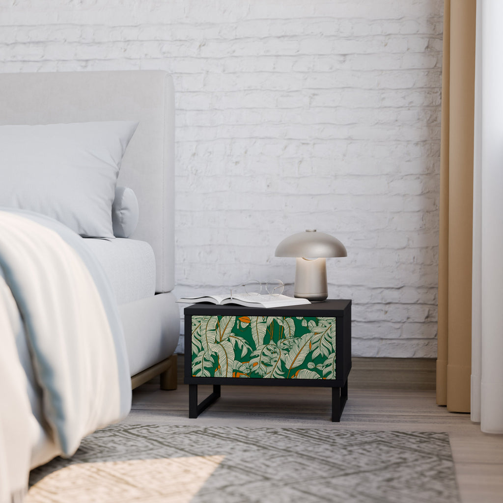 Table de chevet VERDANT PLEASURES en finition noire