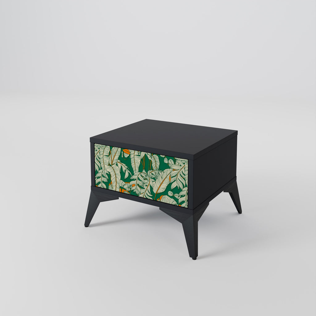 Table de chevet VERDANT PLEASURES en finition noire