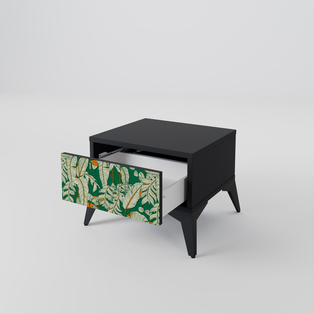 Table de chevet VERDANT PLEASURES en finition noire