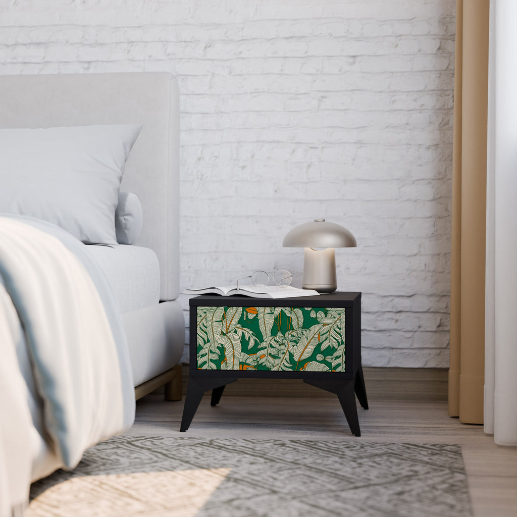Table de chevet VERDANT PLEASURES en finition noire
