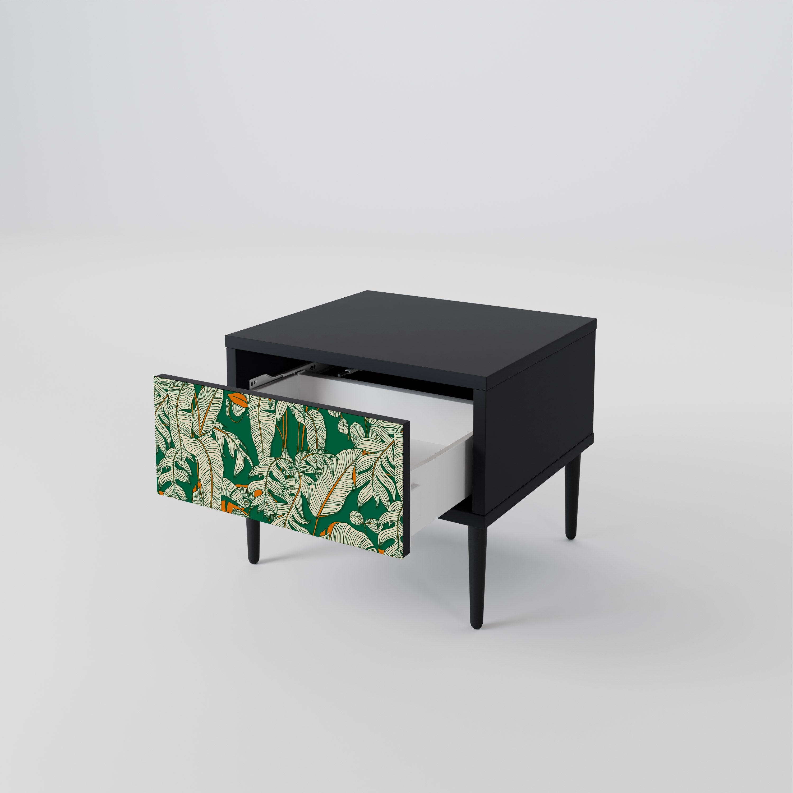 Table de chevet VERDANT PLEASURES en finition noire