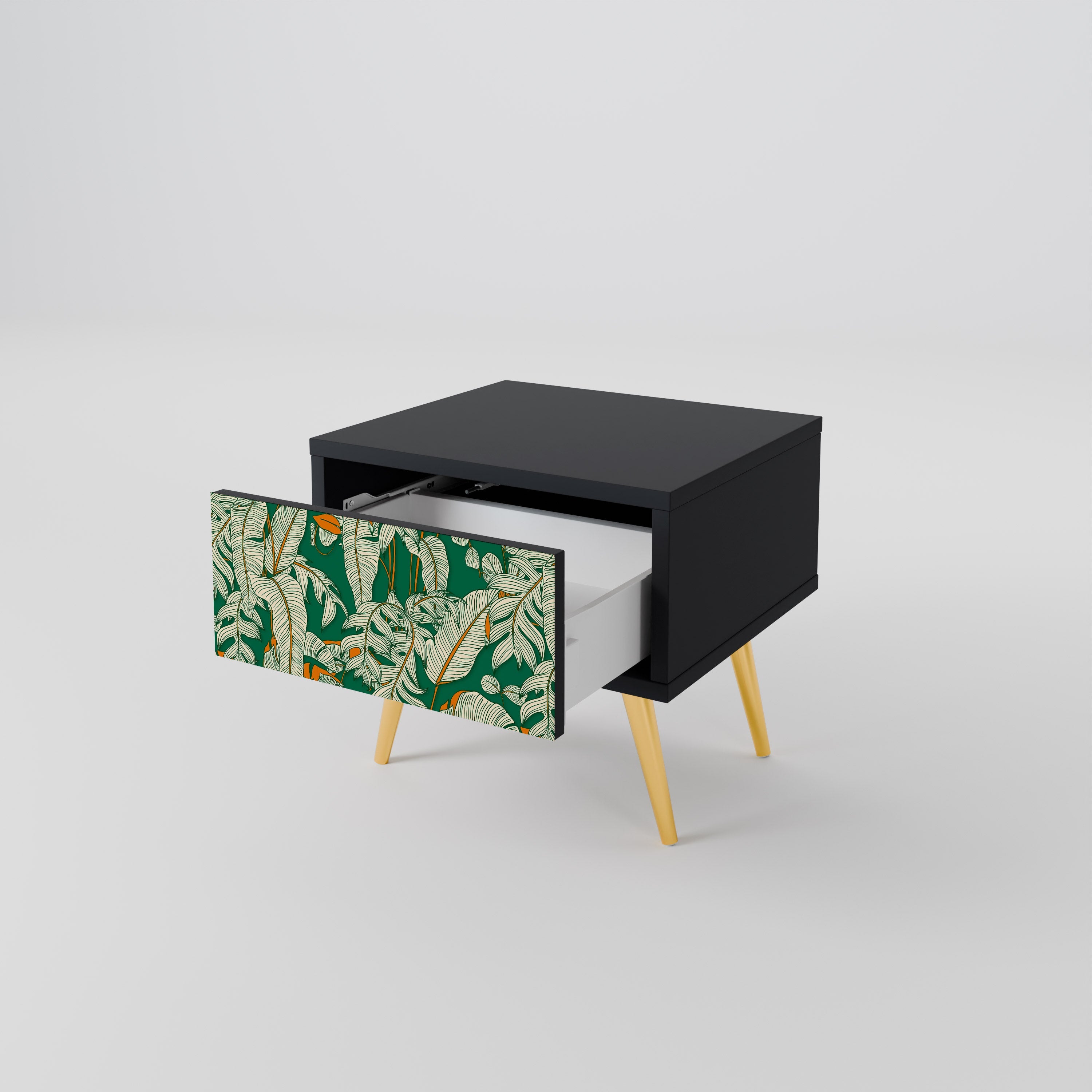 Table de chevet VERDANT PLEASURES en finition noire