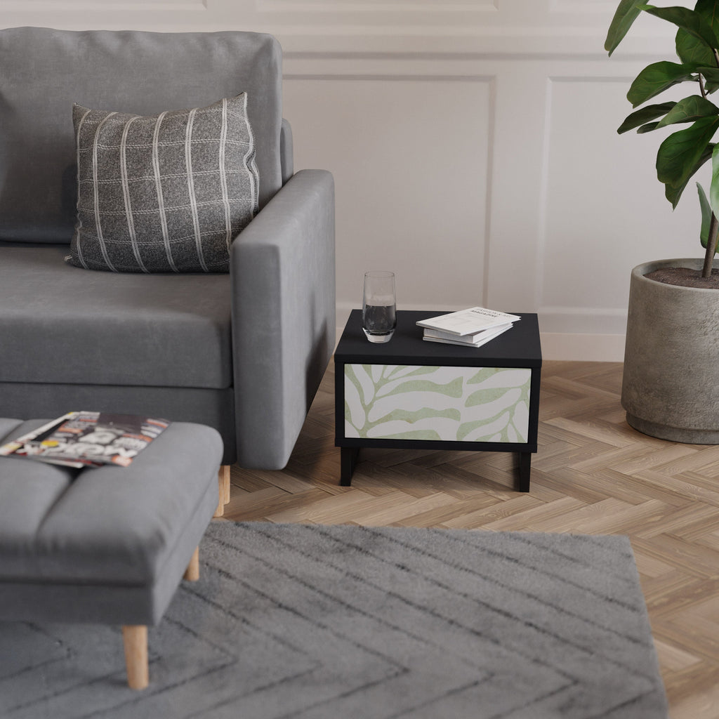 Table de chevet BOTANICAL SPARK en finition noire