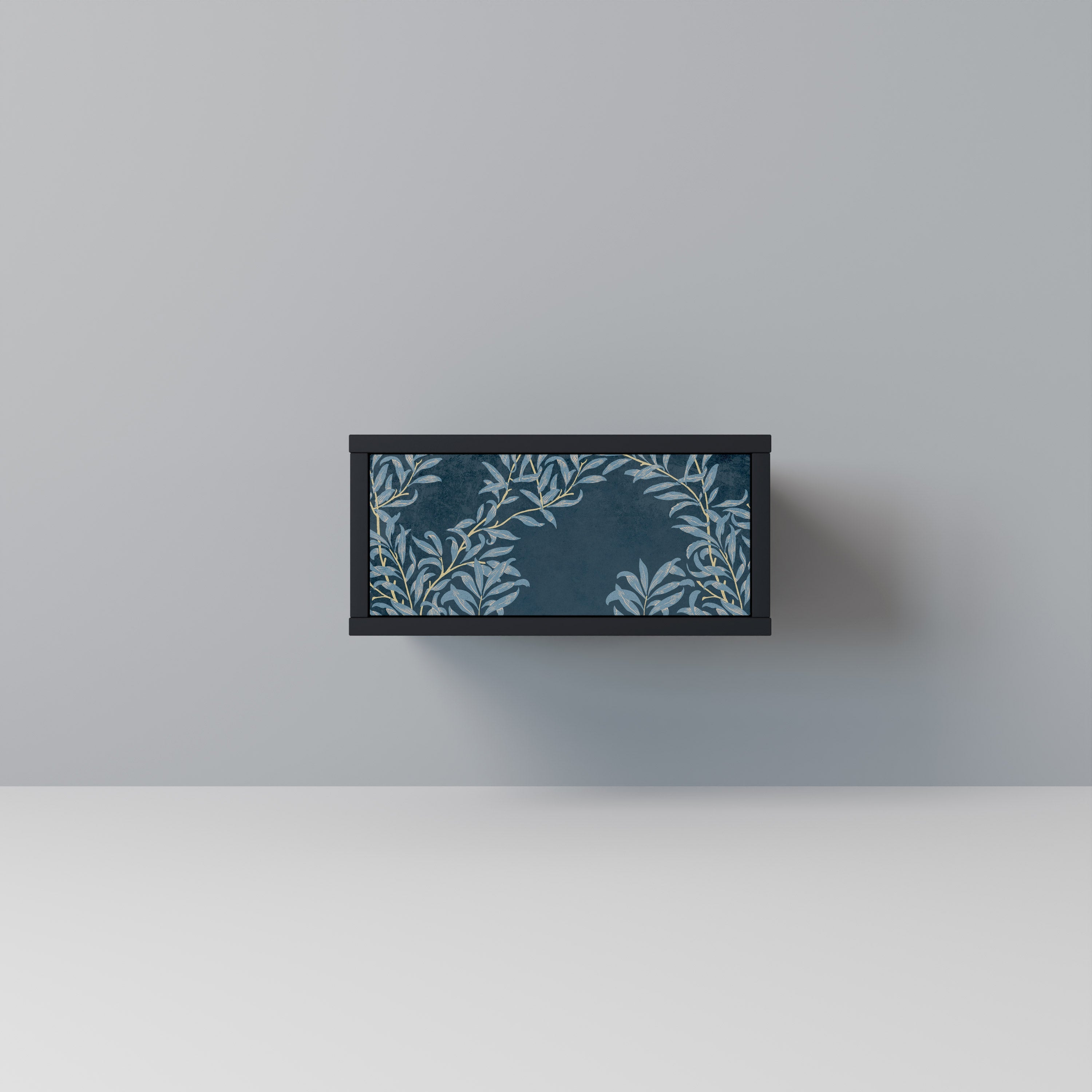 Table de chevet BLUE LEAVES en finition noire