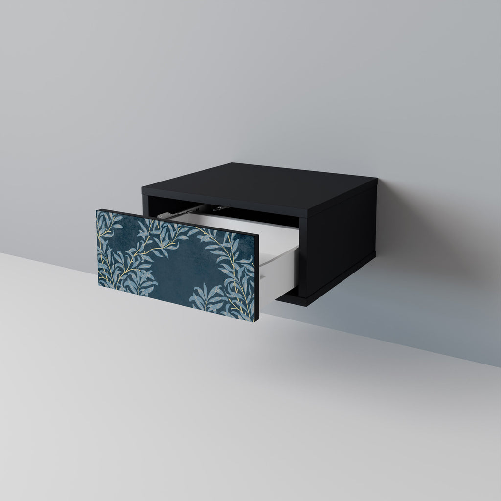 Table de chevet BLUE LEAVES en finition noire