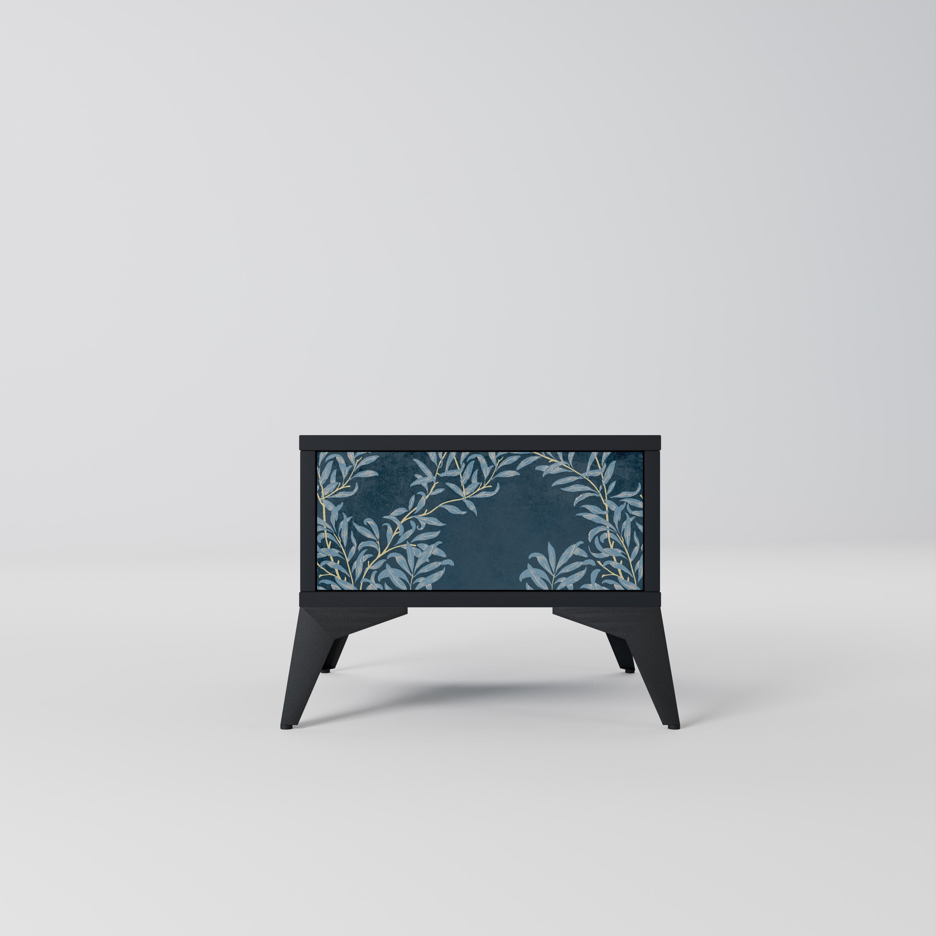 Table de chevet BLUE LEAVES en finition noire