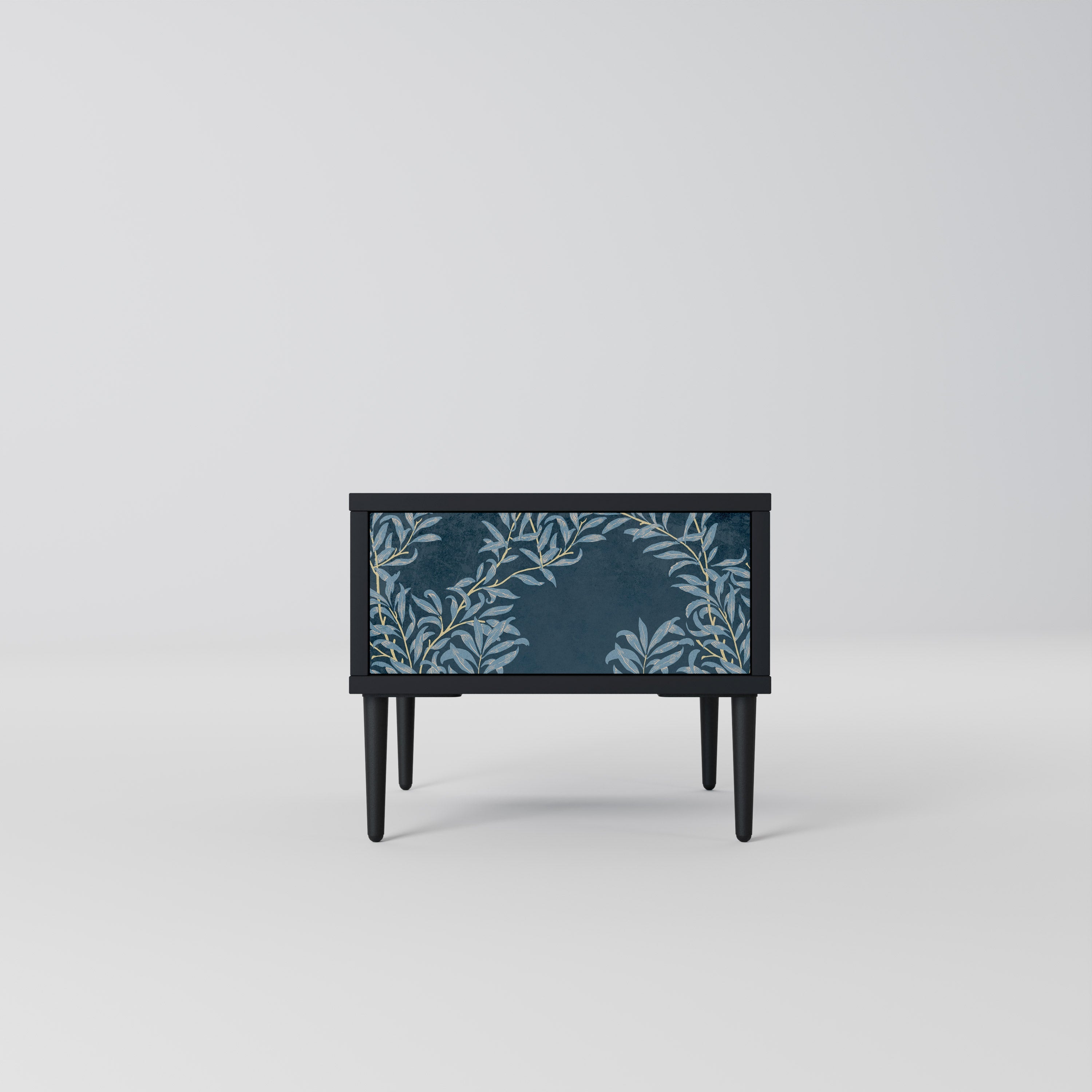 Table de chevet BLUE LEAVES en finition noire