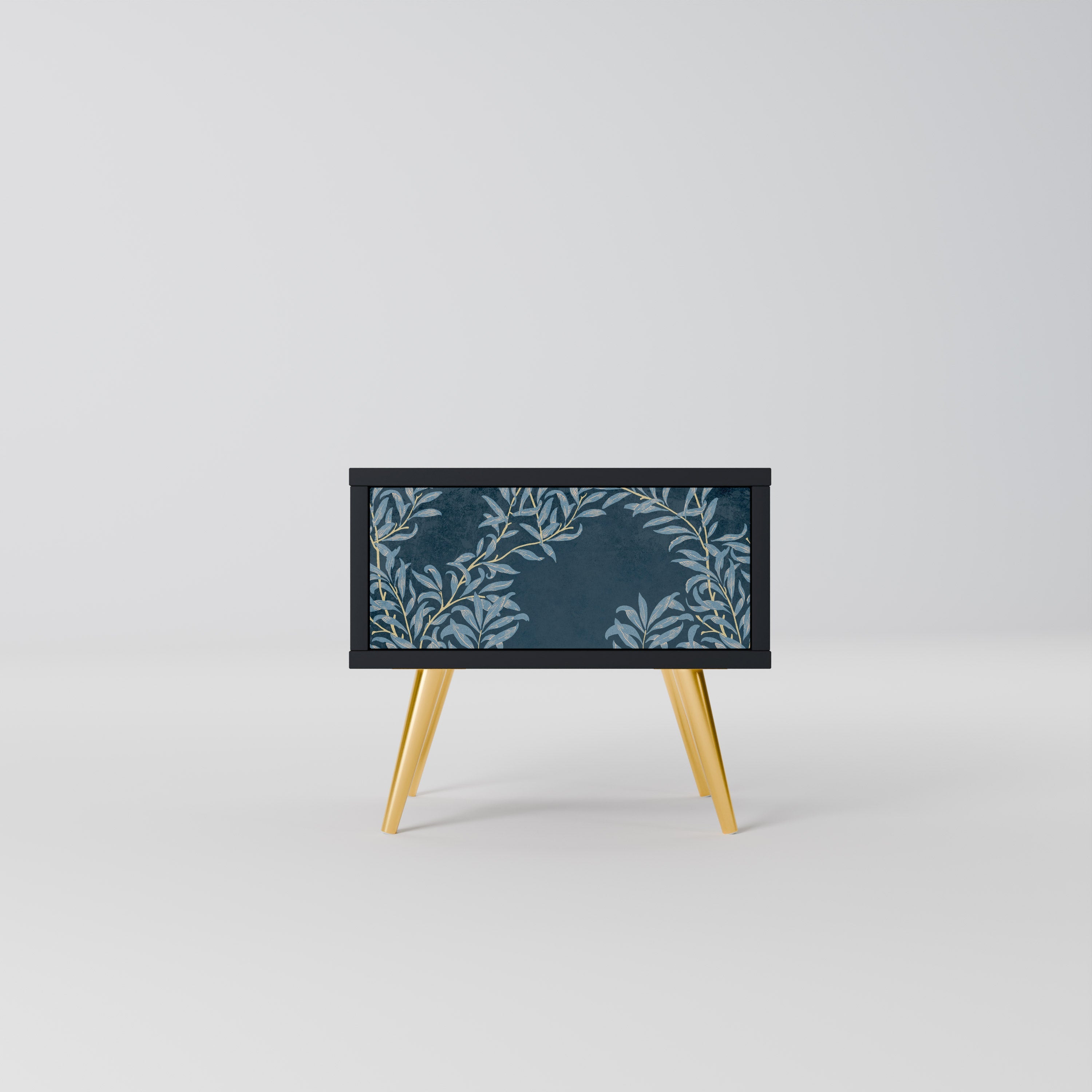 Table de chevet BLUE LEAVES en finition noire