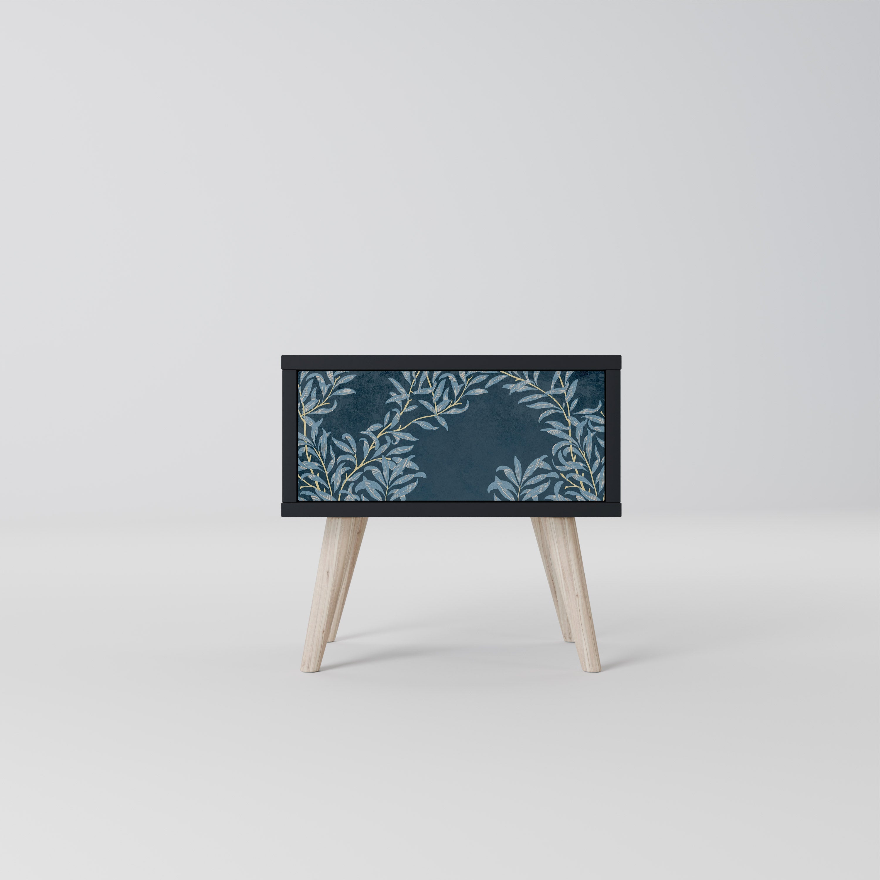 Table de chevet BLUE LEAVES en finition noire