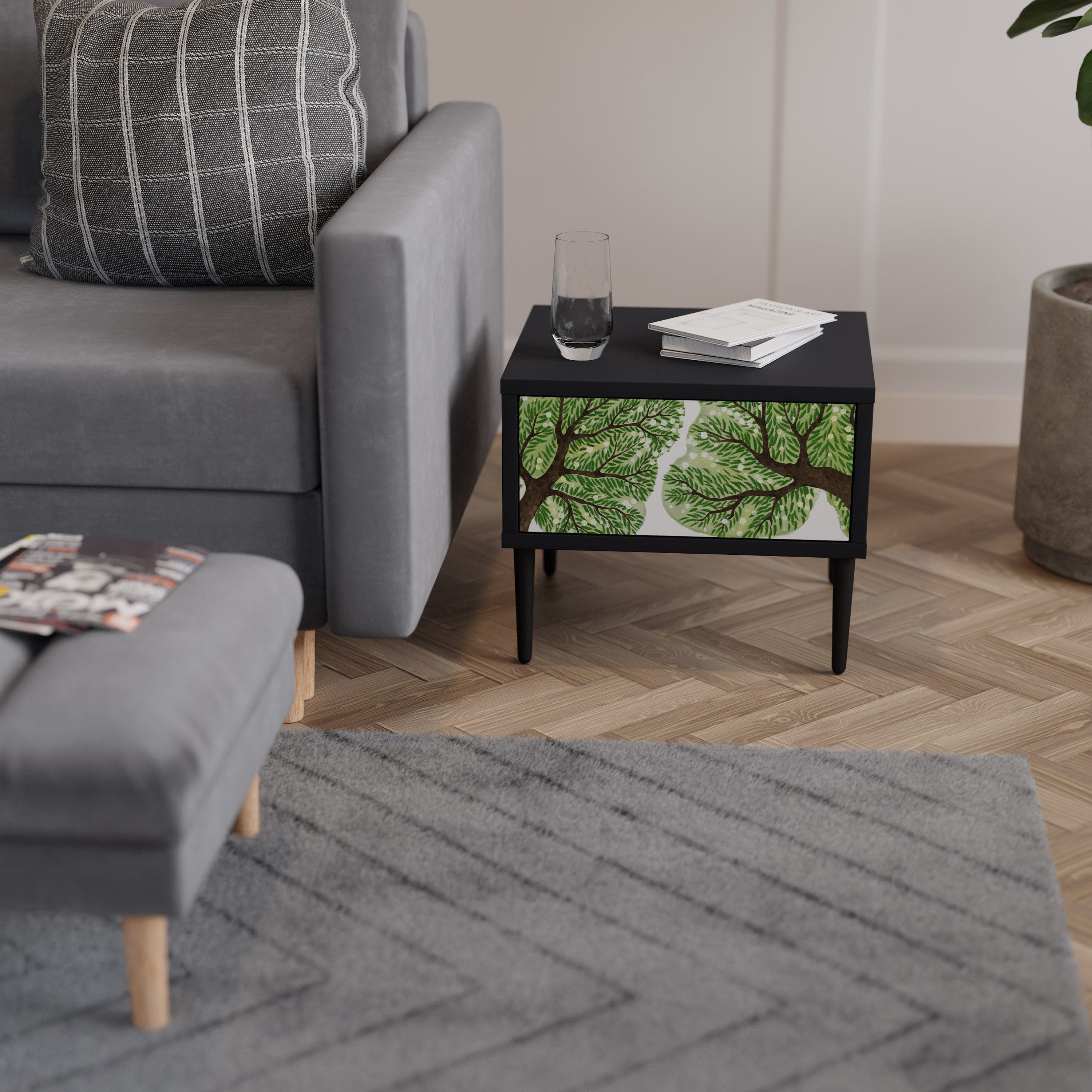 Table de chevet WILDERNESS DASH en finition noire