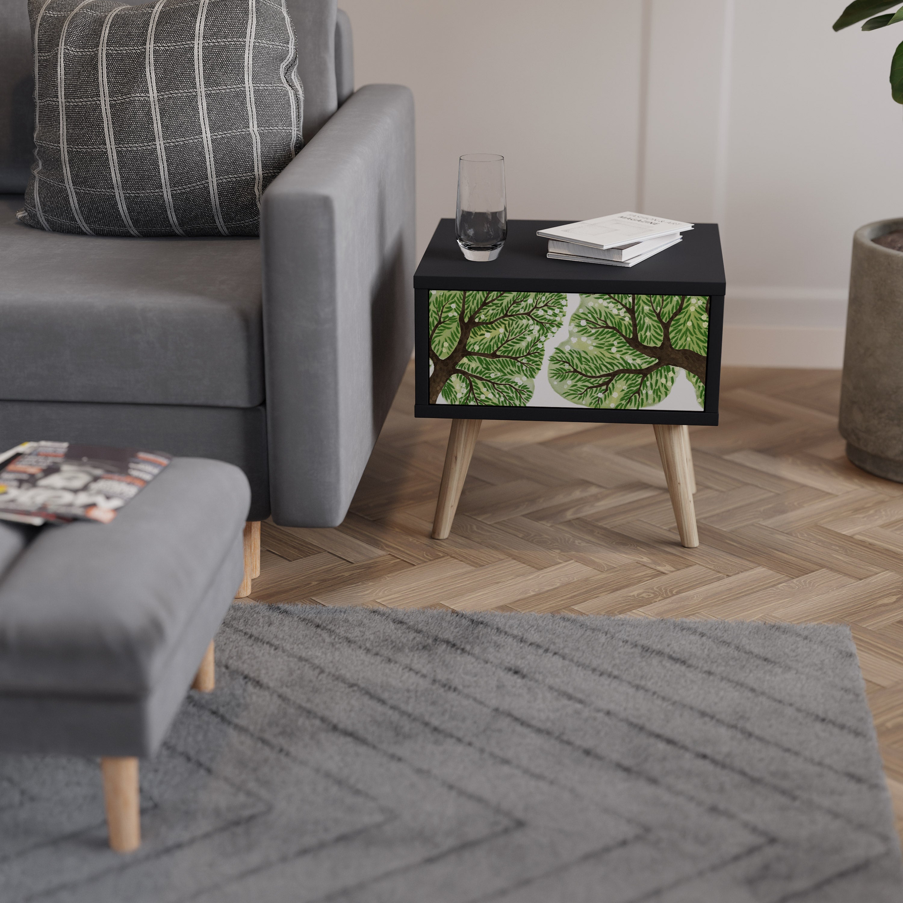 Table de chevet WILDERNESS DASH en finition noire