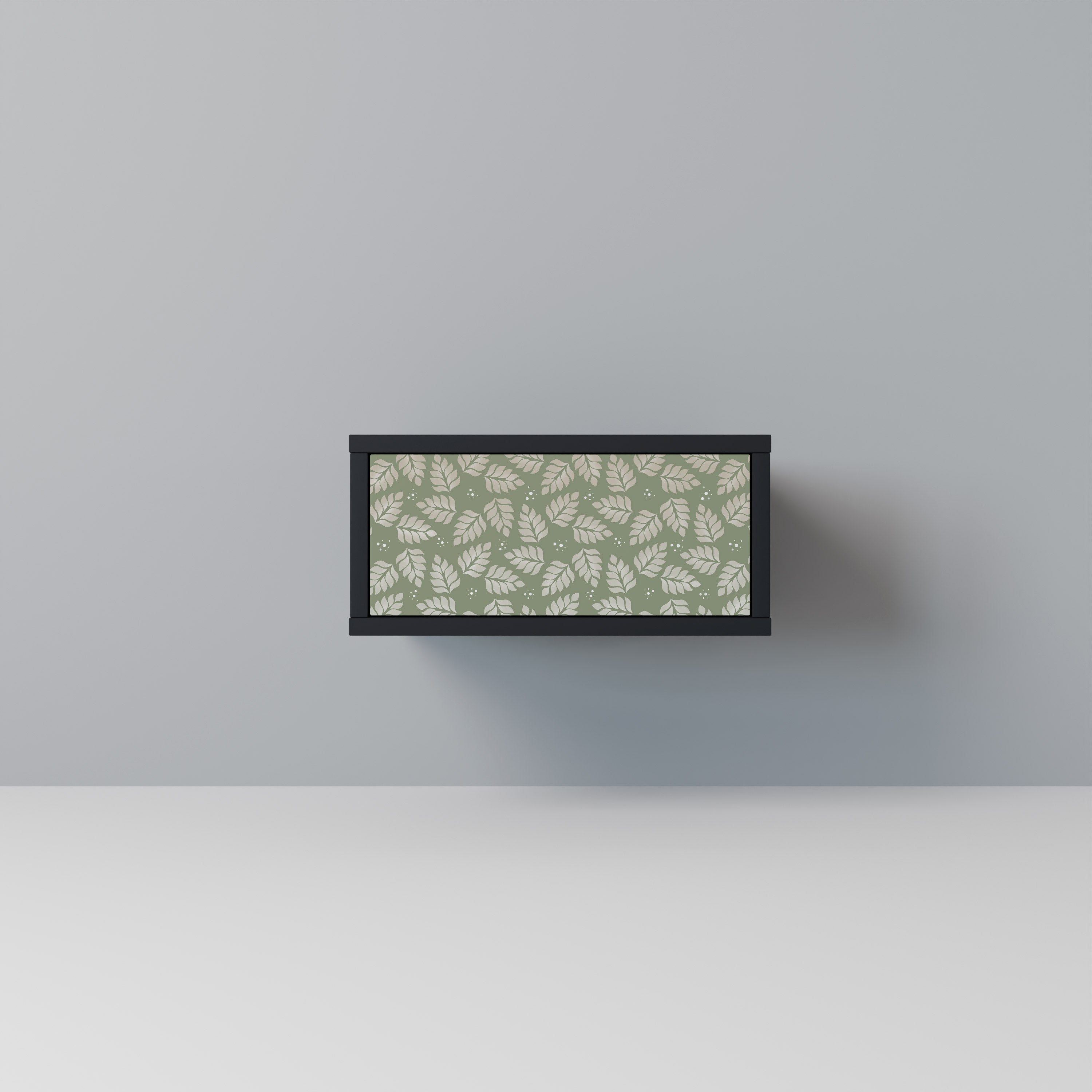 Table de chevet LEAVES ON GREEN en finition noire