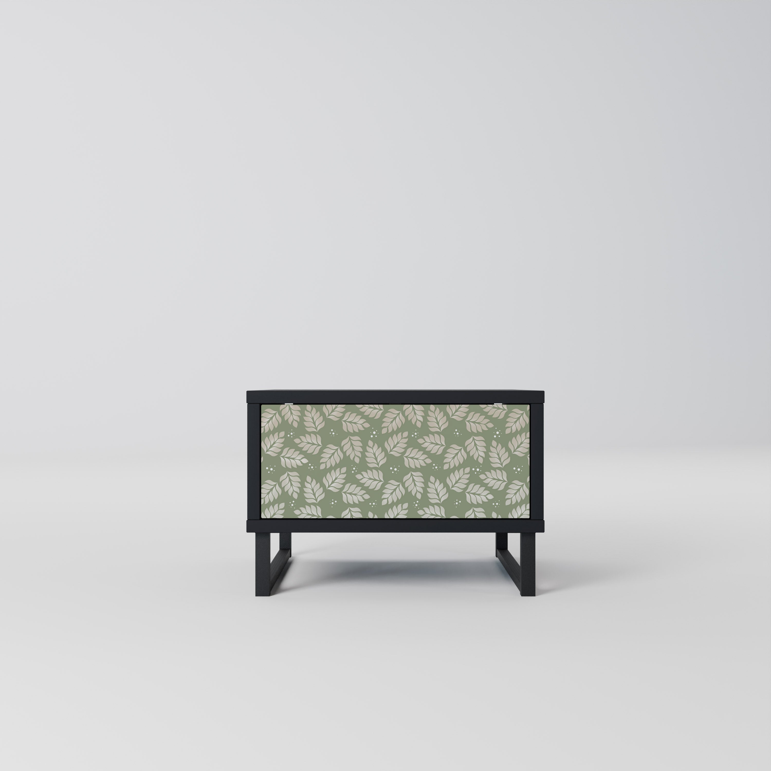 Table de chevet LEAVES ON GREEN en finition noire