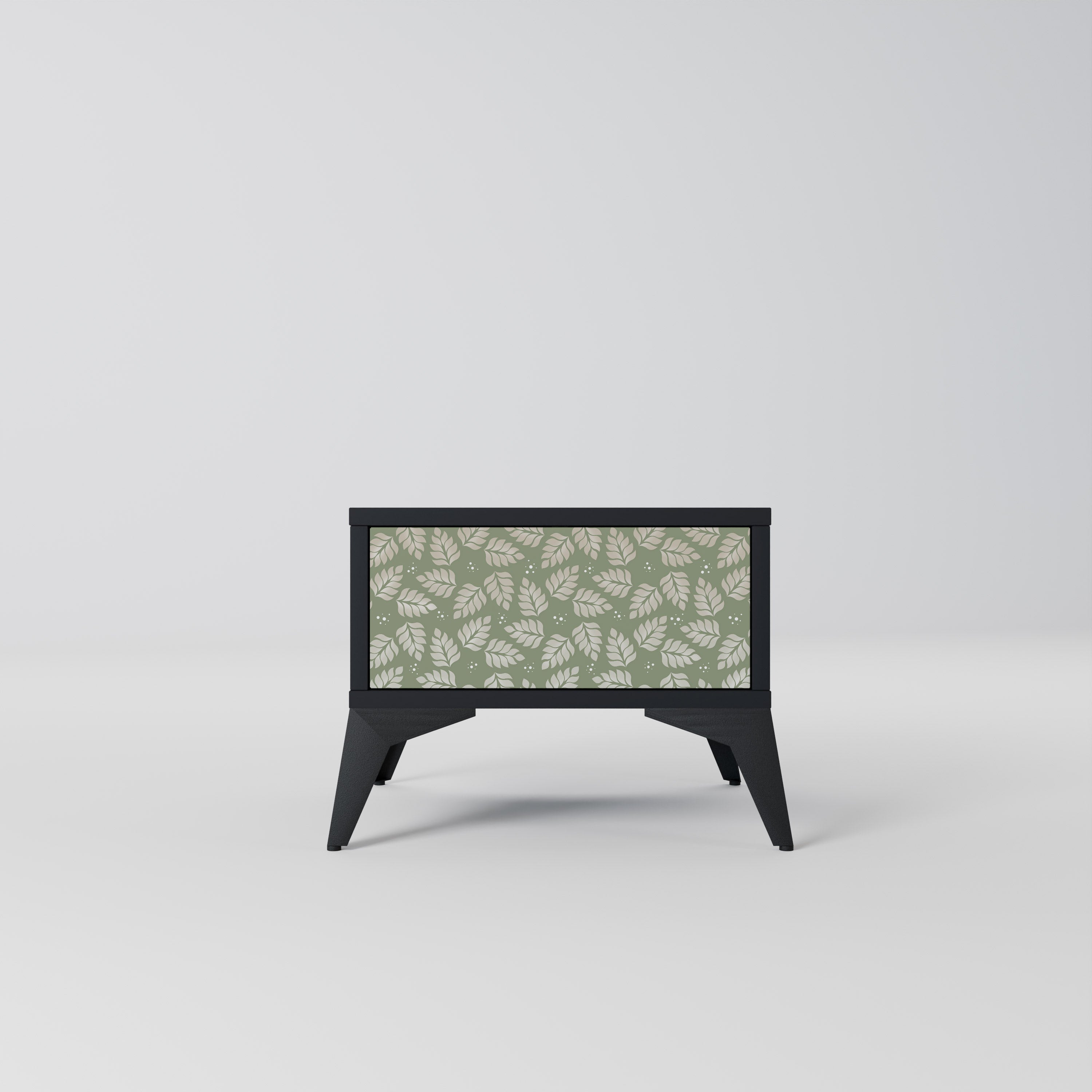 Table de chevet LEAVES ON GREEN en finition noire