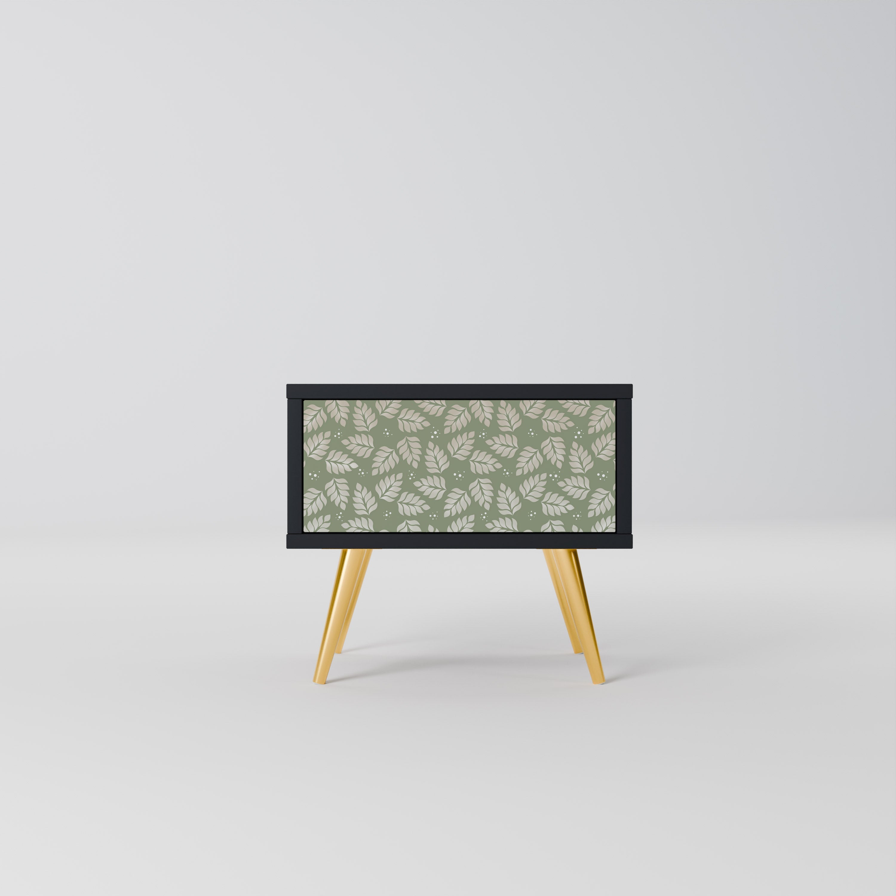 Table de chevet LEAVES ON GREEN en finition noire
