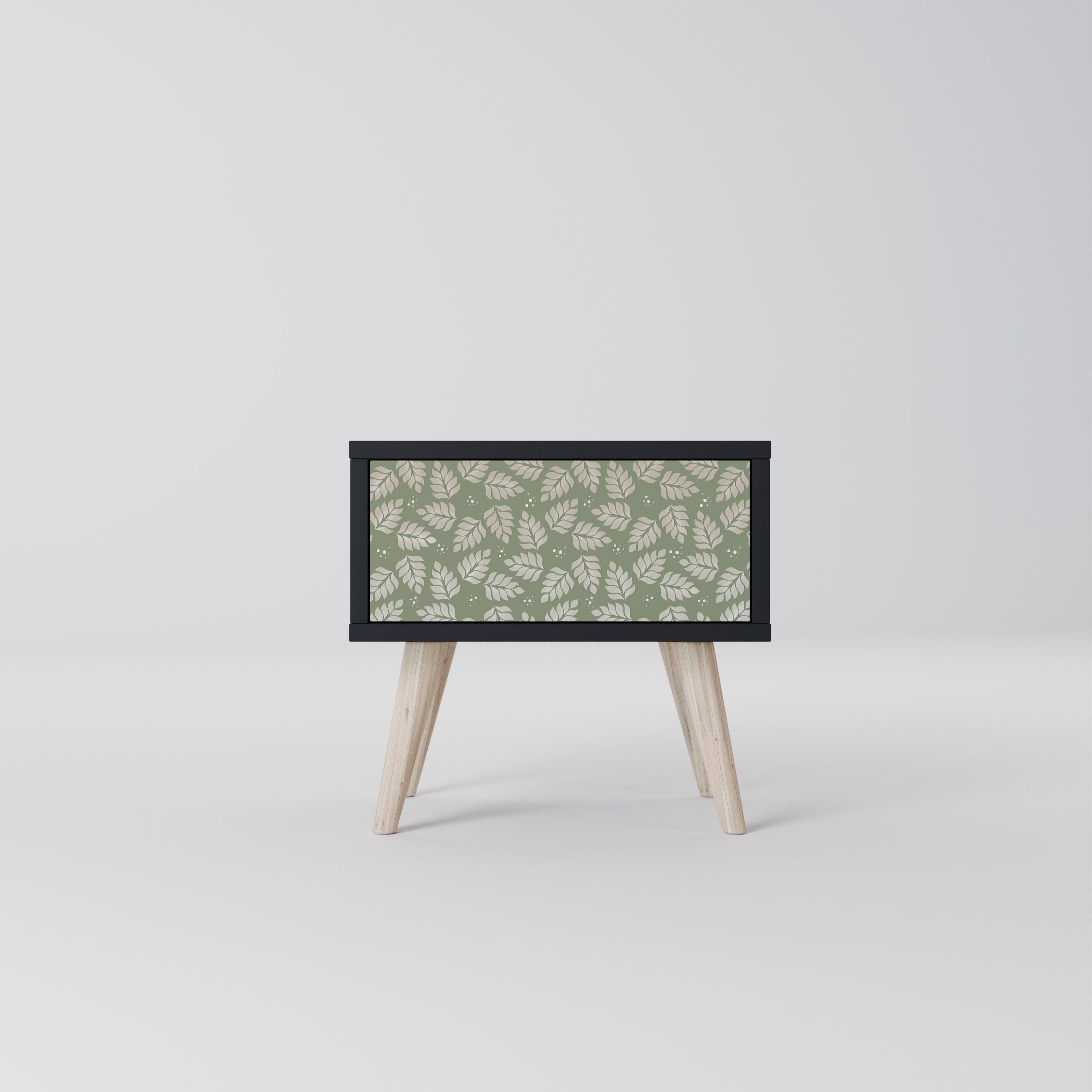 Table de chevet LEAVES ON GREEN en finition noire