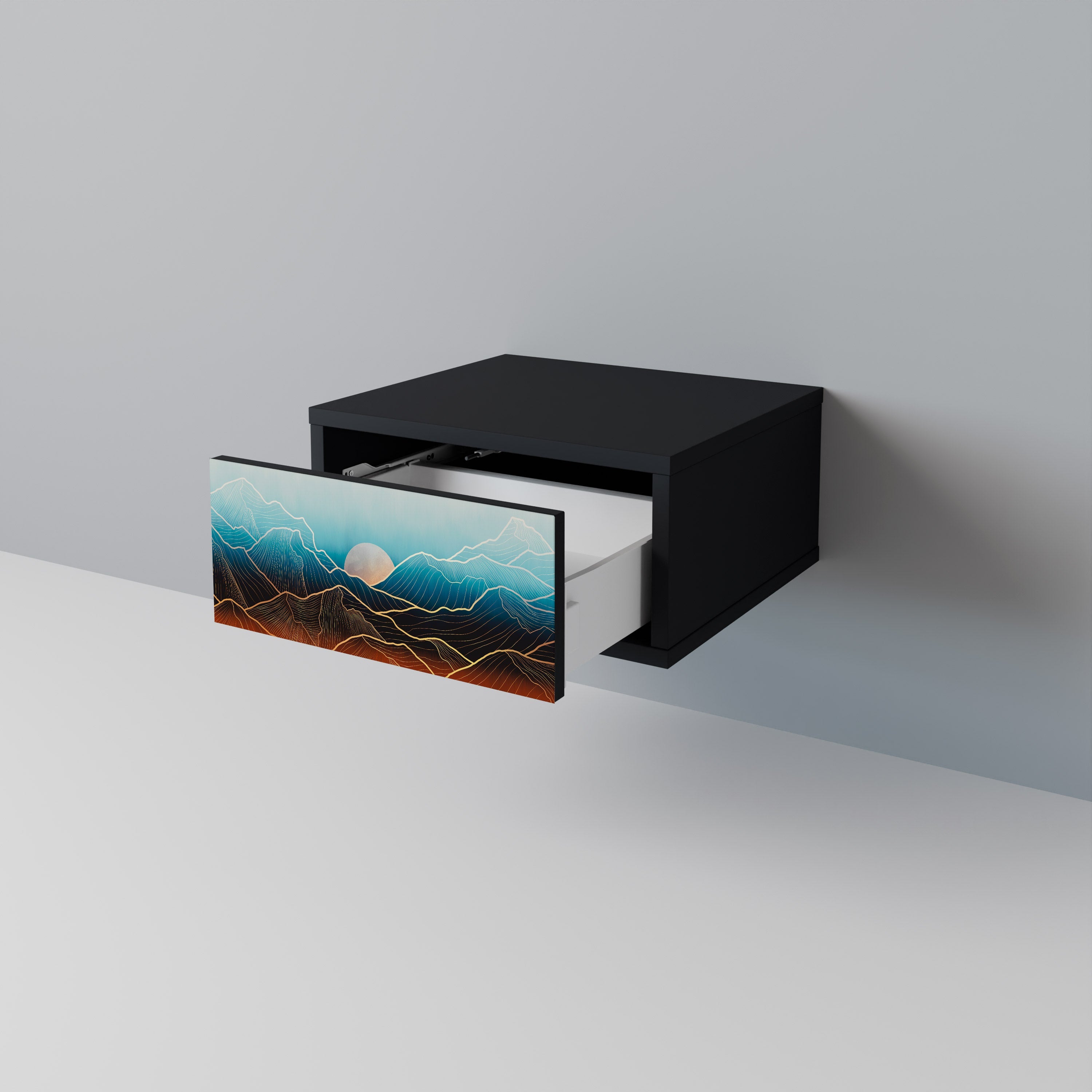 Table de chevet LUNAR SECRETS en finition noire