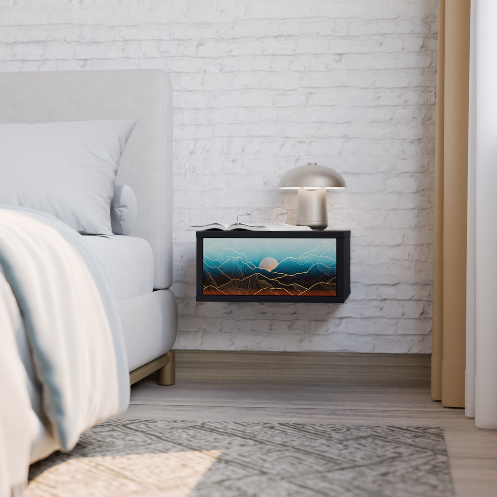 Table de chevet LUNAR SECRETS en finition noire