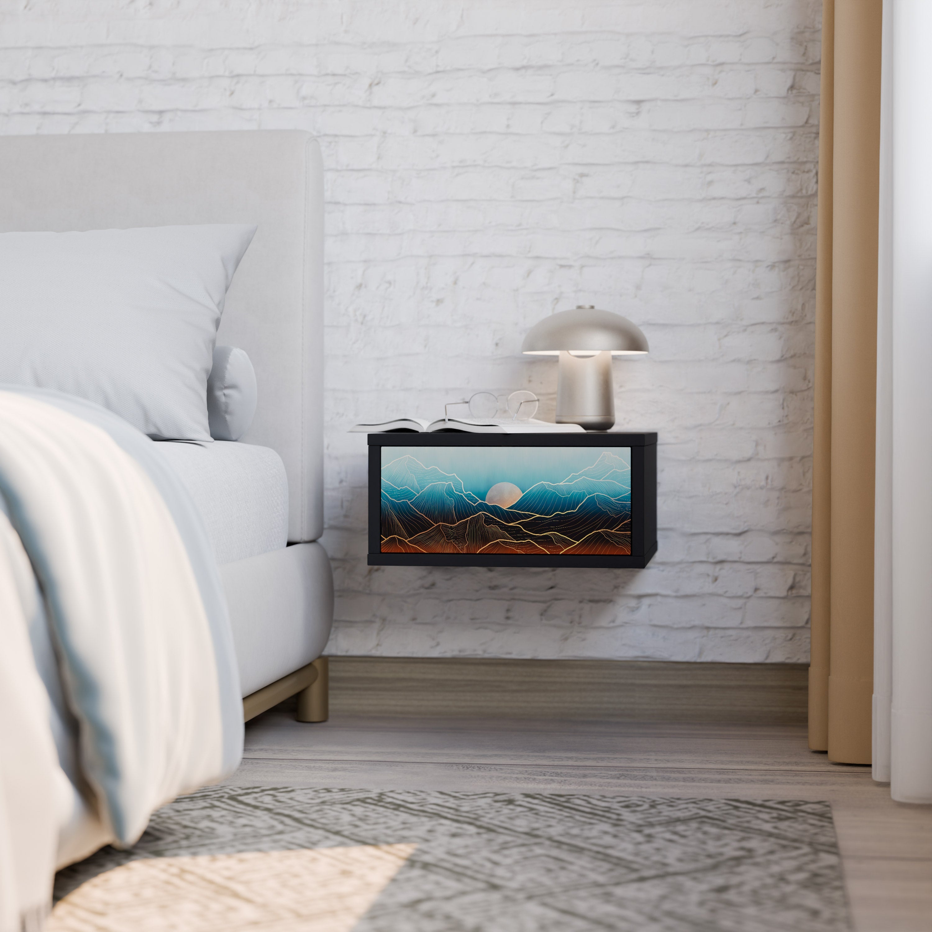 Table de chevet LUNAR SECRETS en finition noire