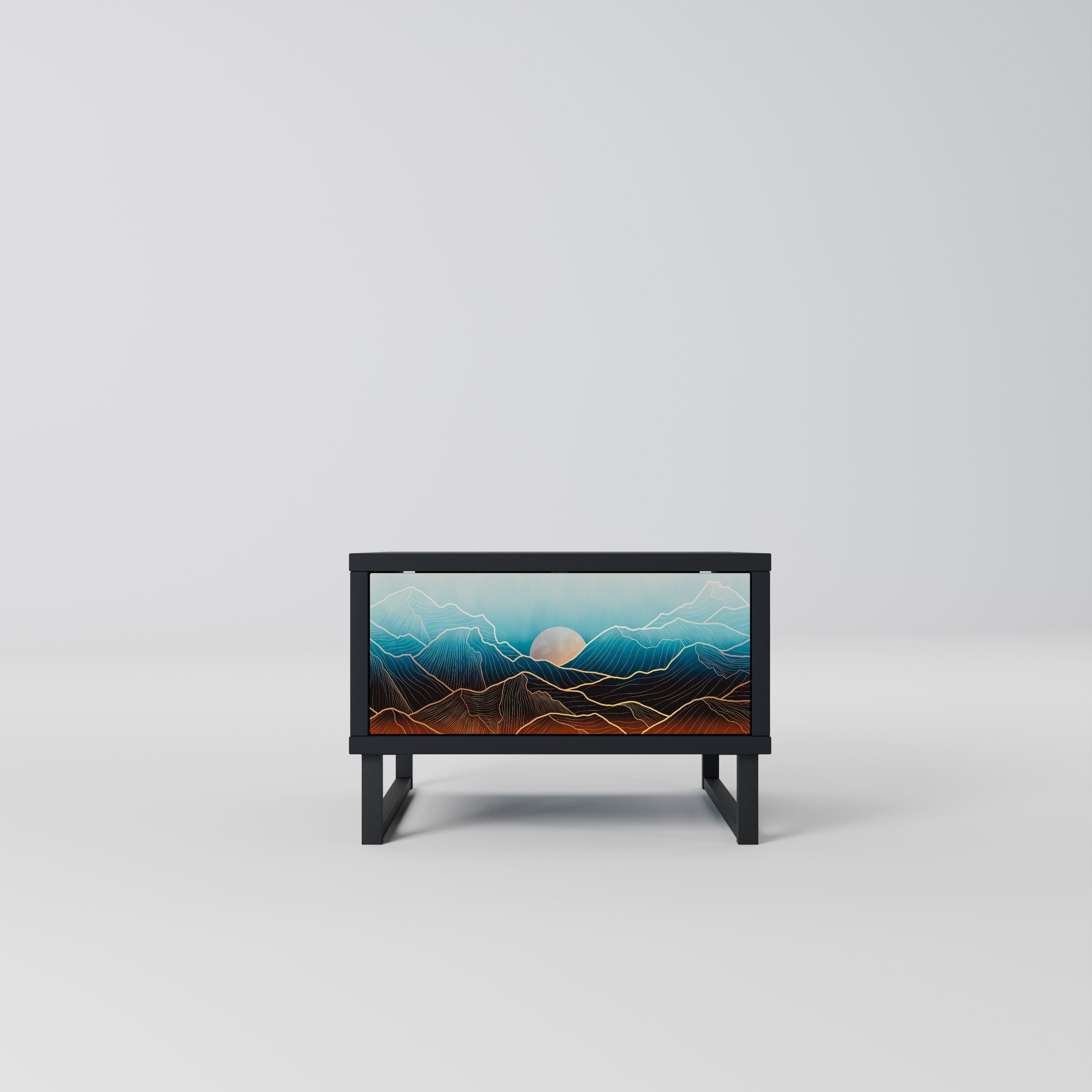 Table de chevet LUNAR SECRETS en finition noire