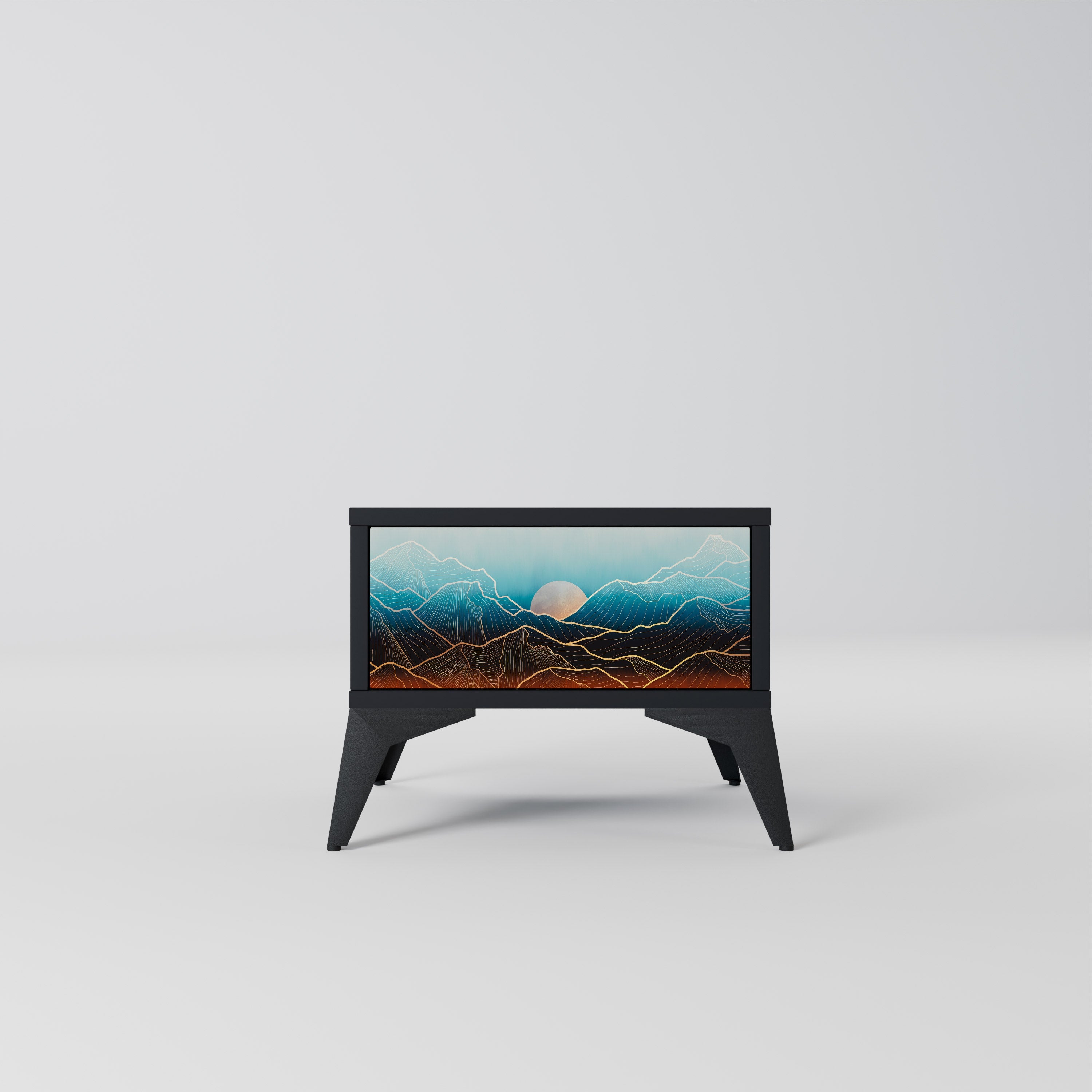 Table de chevet LUNAR SECRETS en finition noire