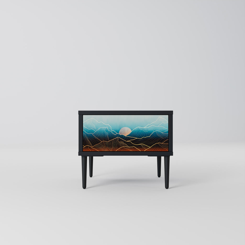 Table de chevet LUNAR SECRETS en finition noire