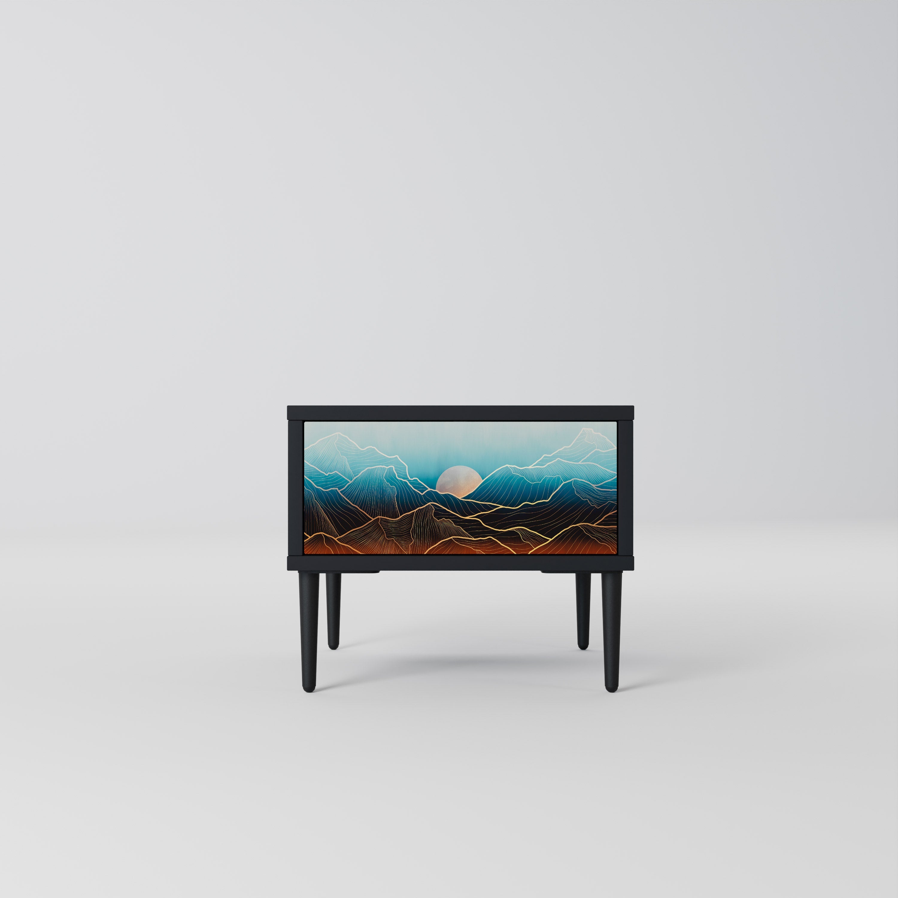 Table de chevet LUNAR SECRETS en finition noire