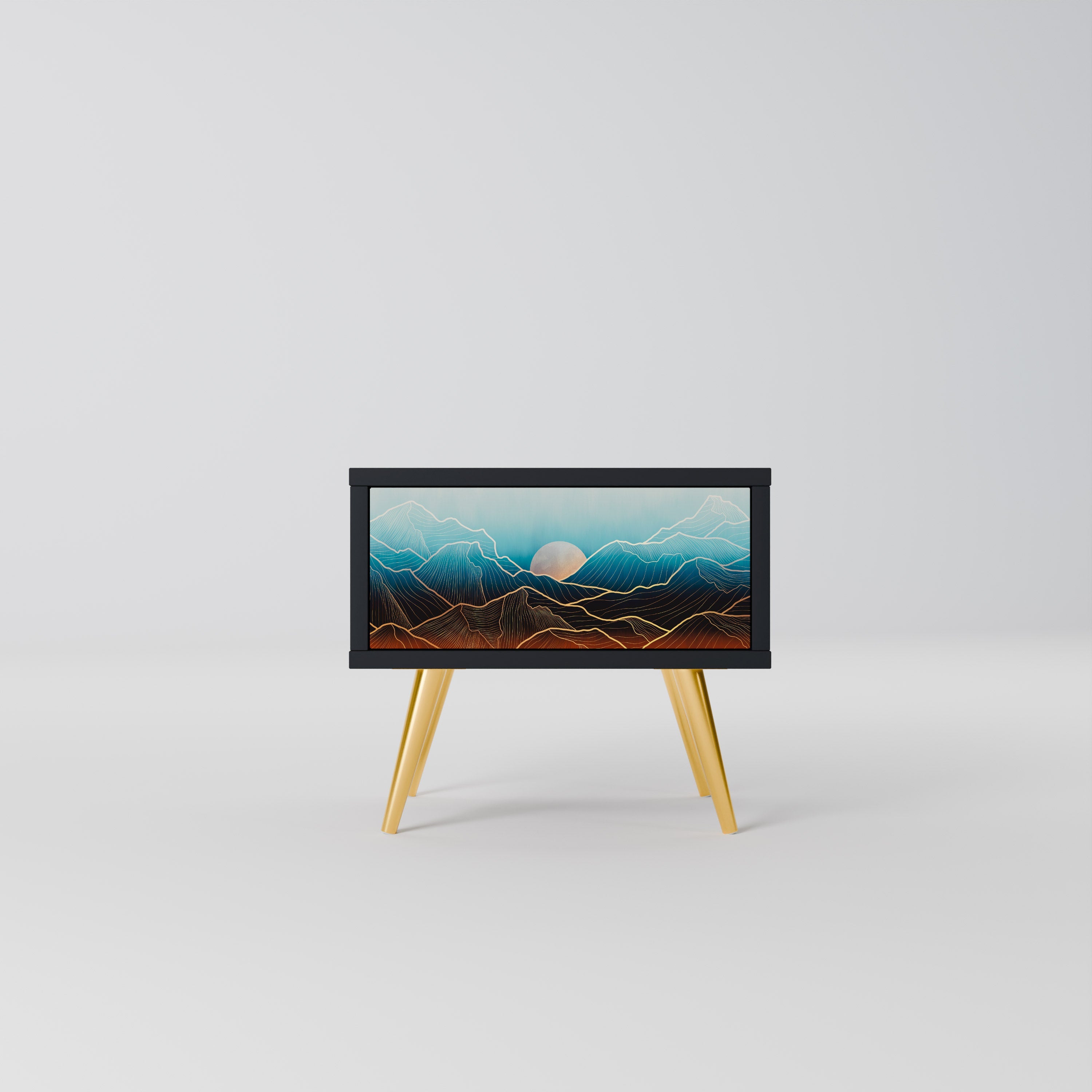 Table de chevet LUNAR SECRETS en finition noire