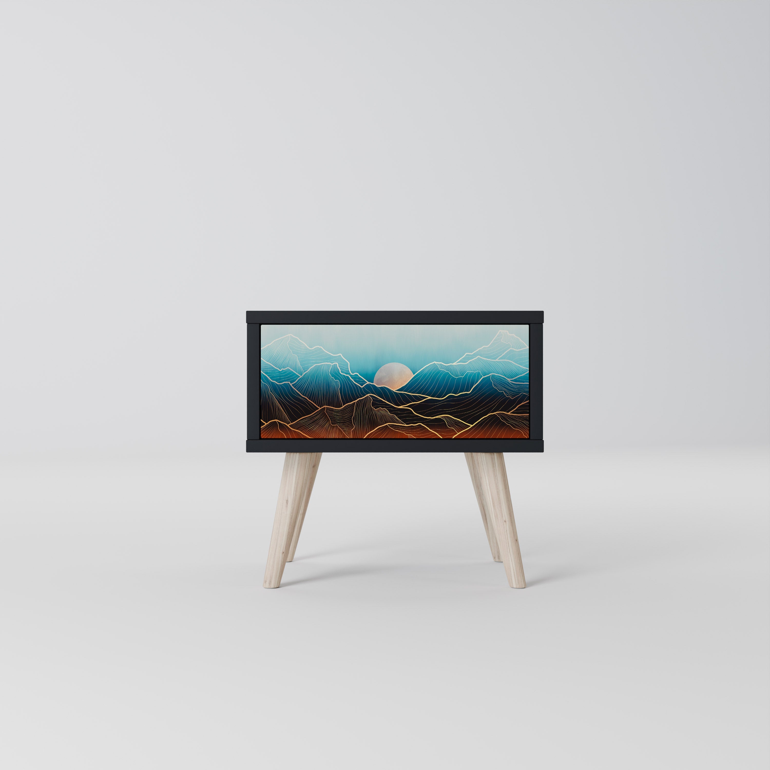 Table de chevet LUNAR SECRETS en finition noire