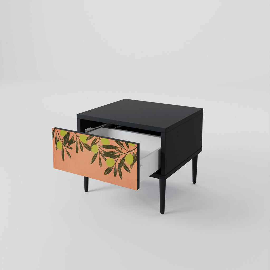 Table de chevet JUICY OLIVES en finition noire