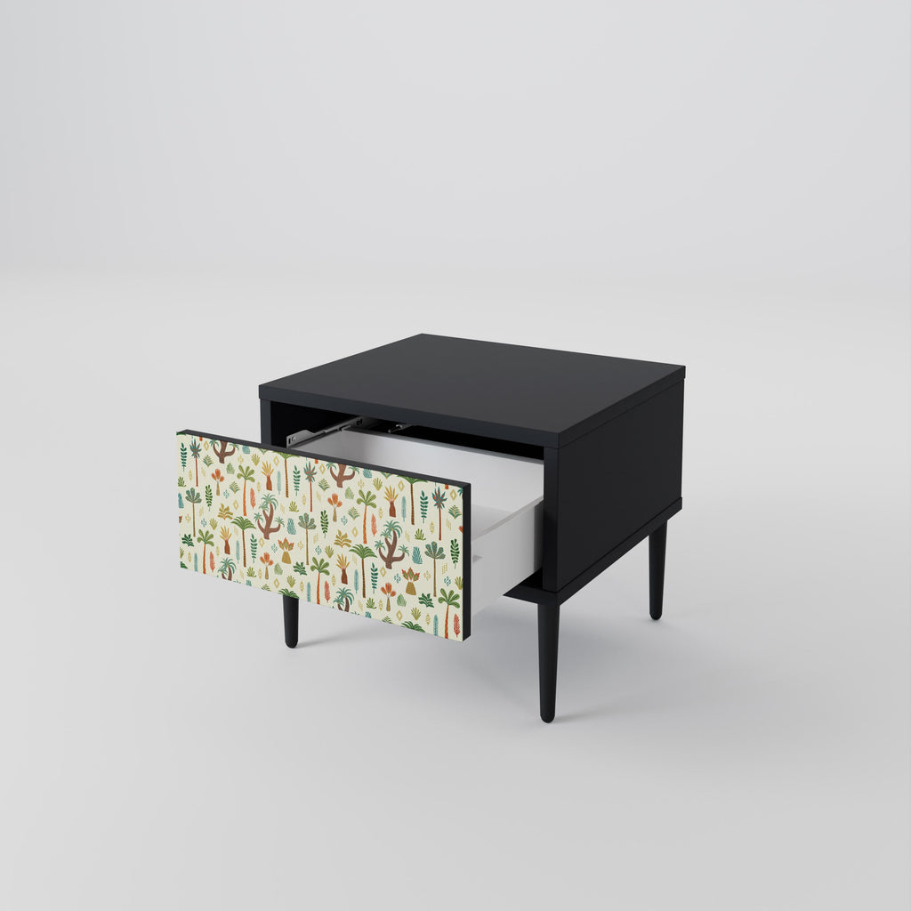 Table de chevet PALM SPRING en finition noire