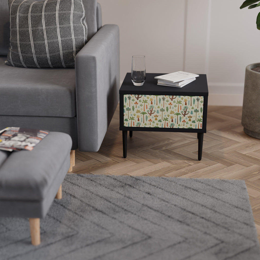 Table de chevet PALM SPRING en finition noire