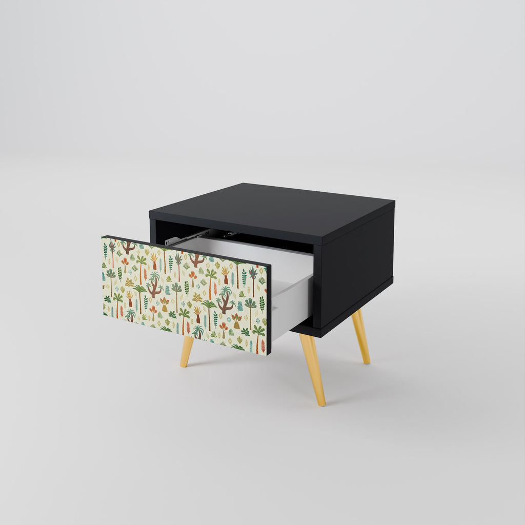 Table de chevet PALM SPRING en finition noire
