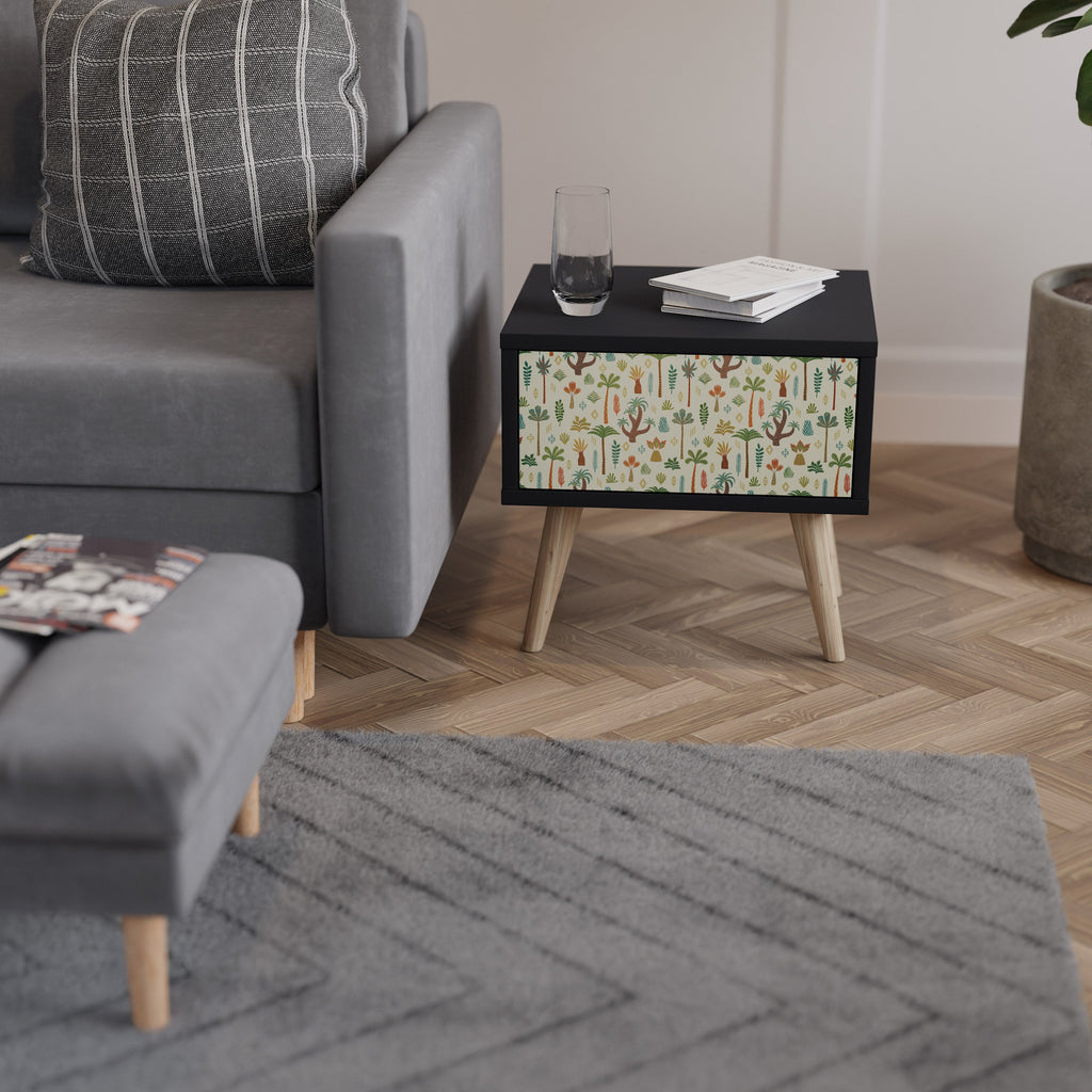 Table de chevet PALM SPRING en finition noire