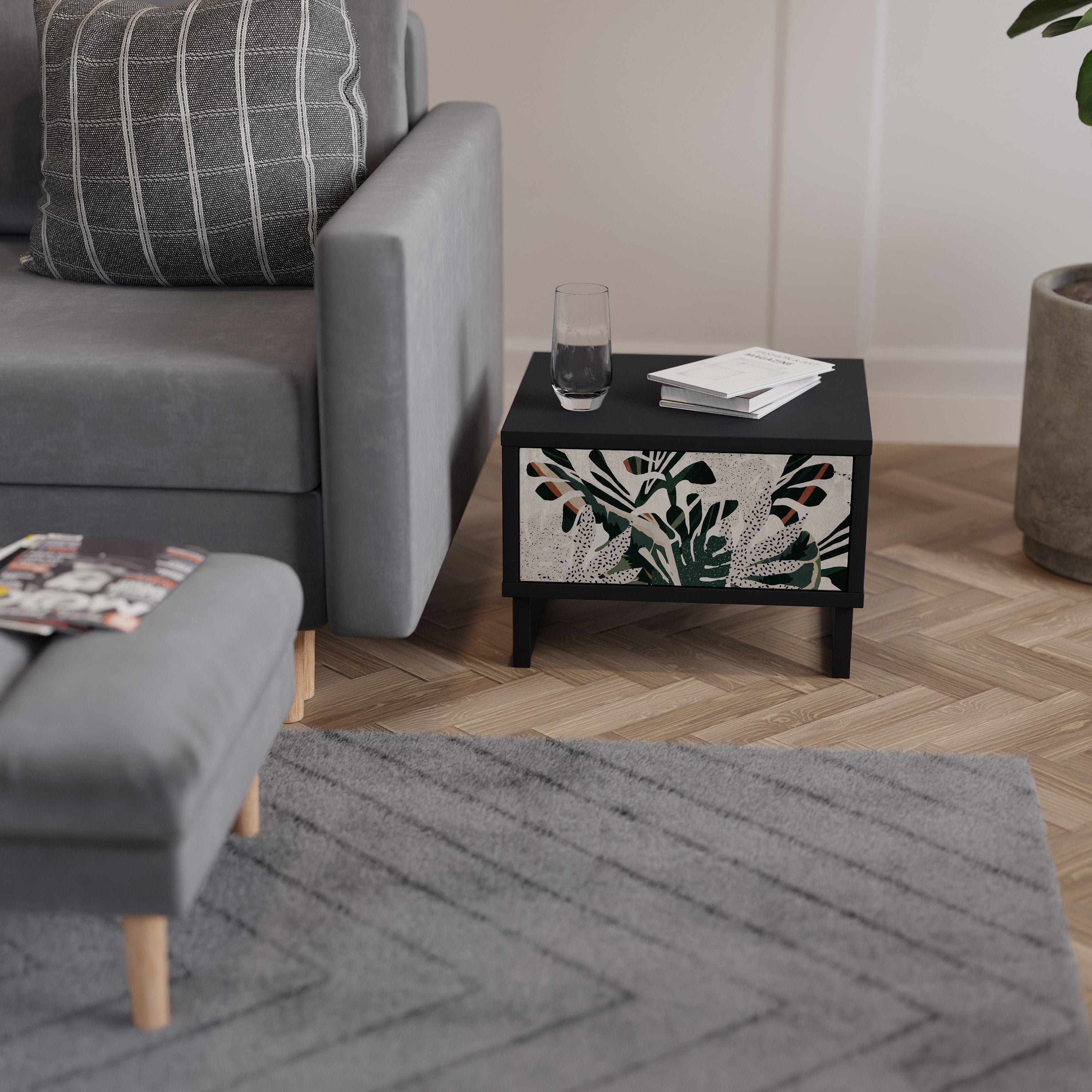 Table de chevet VERDURE FORMATION en finition noire