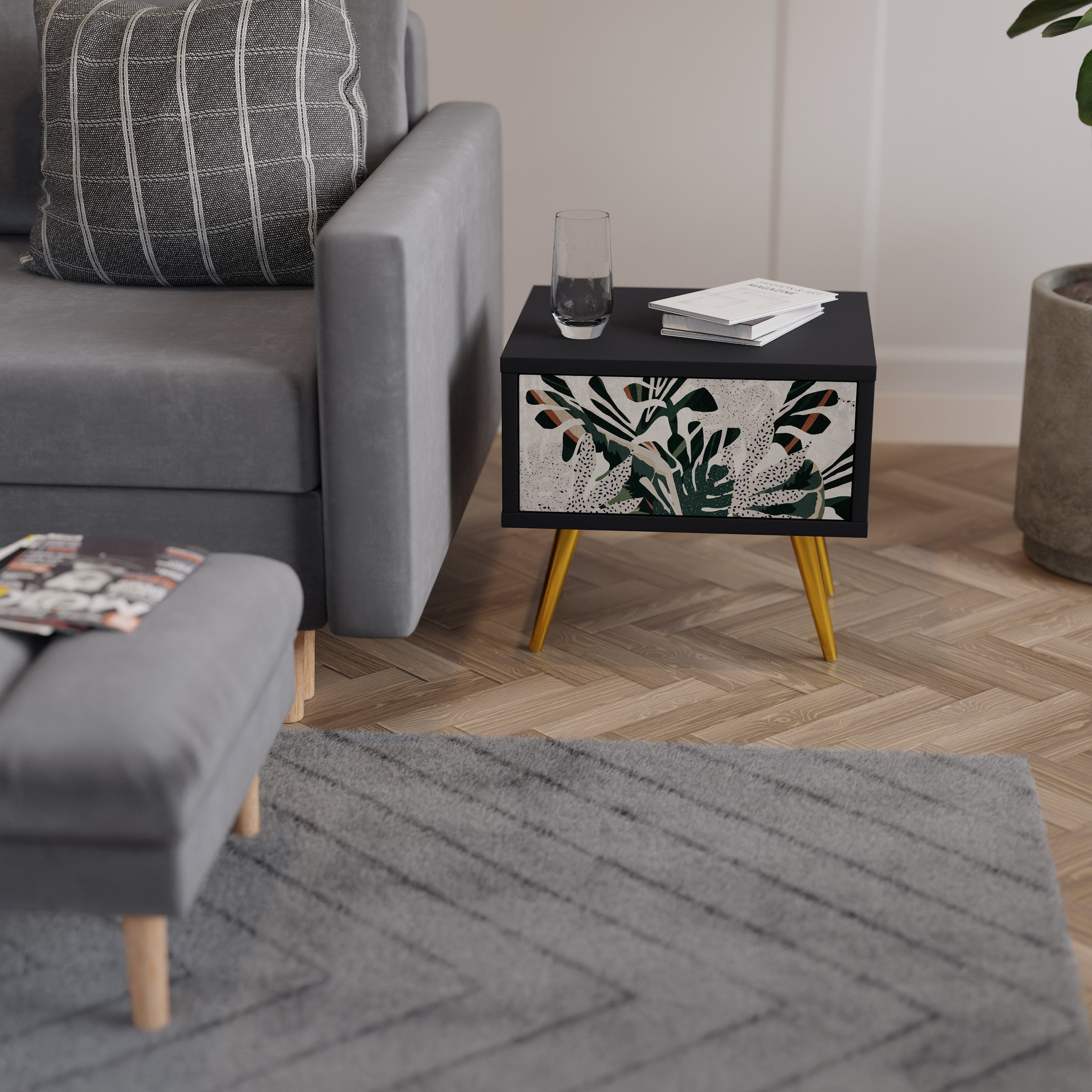 Table de chevet VERDURE FORMATION en finition noire