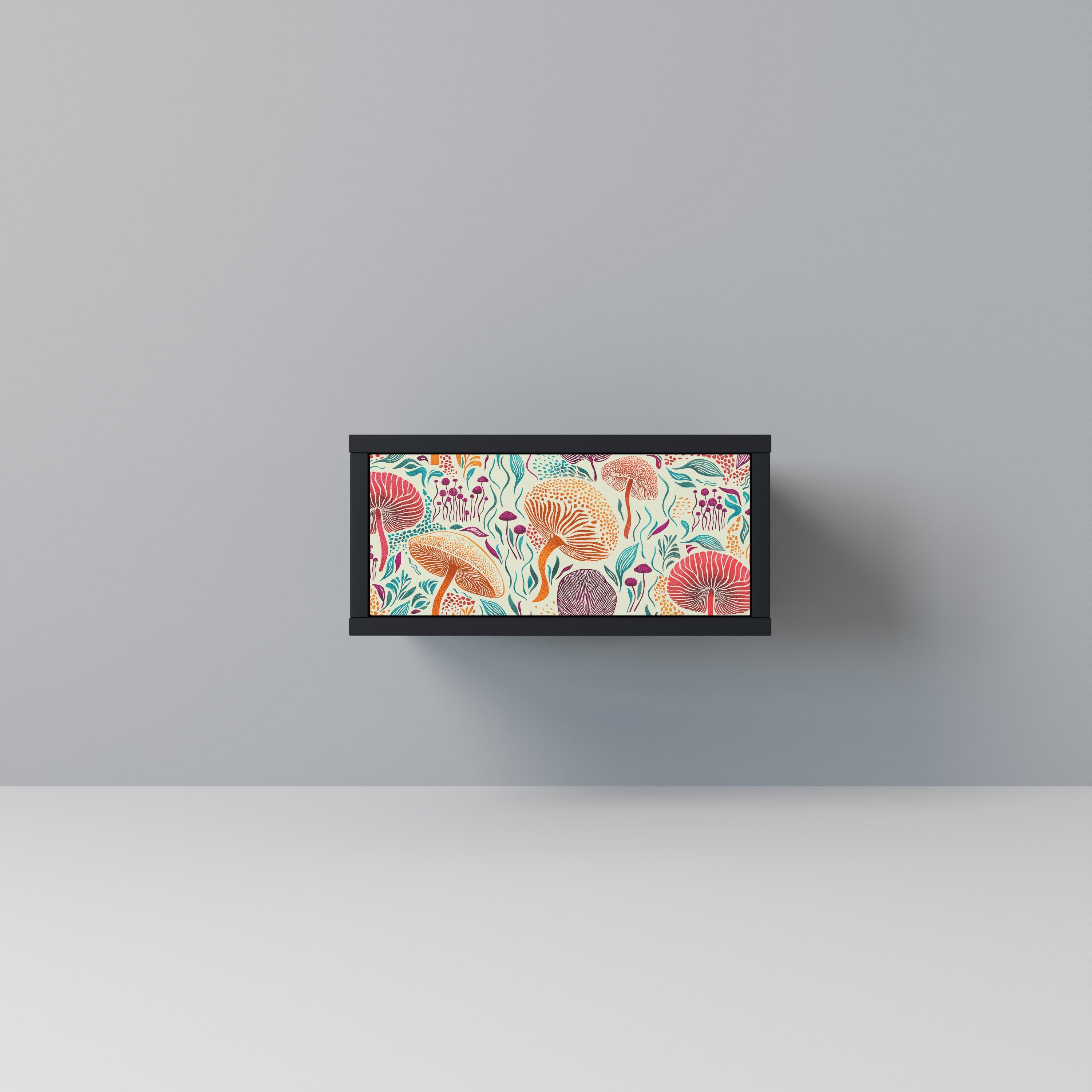 Table de chevet Fungus Fantasy en finition noire