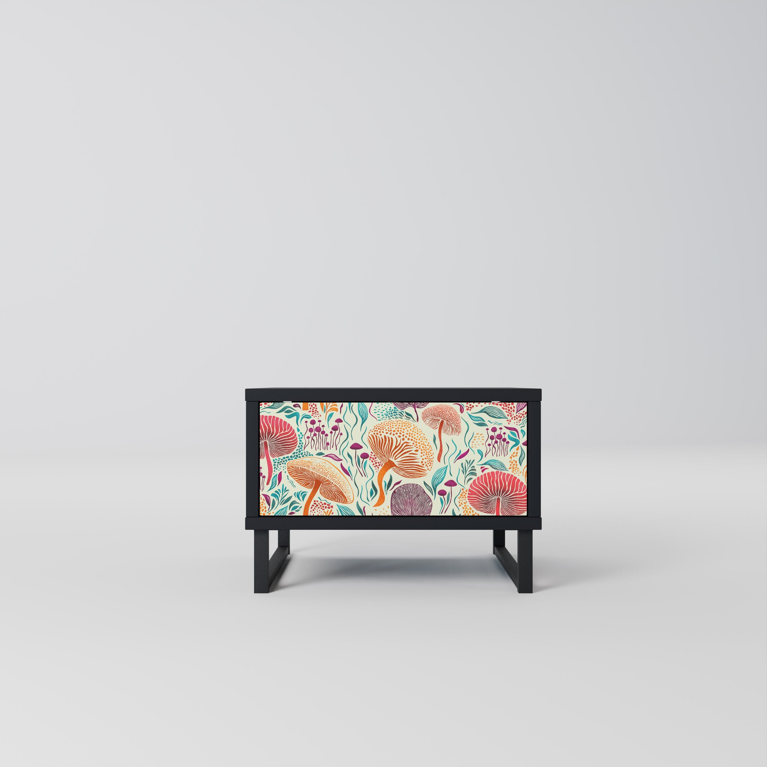 Table de chevet Fungus Fantasy en finition noire