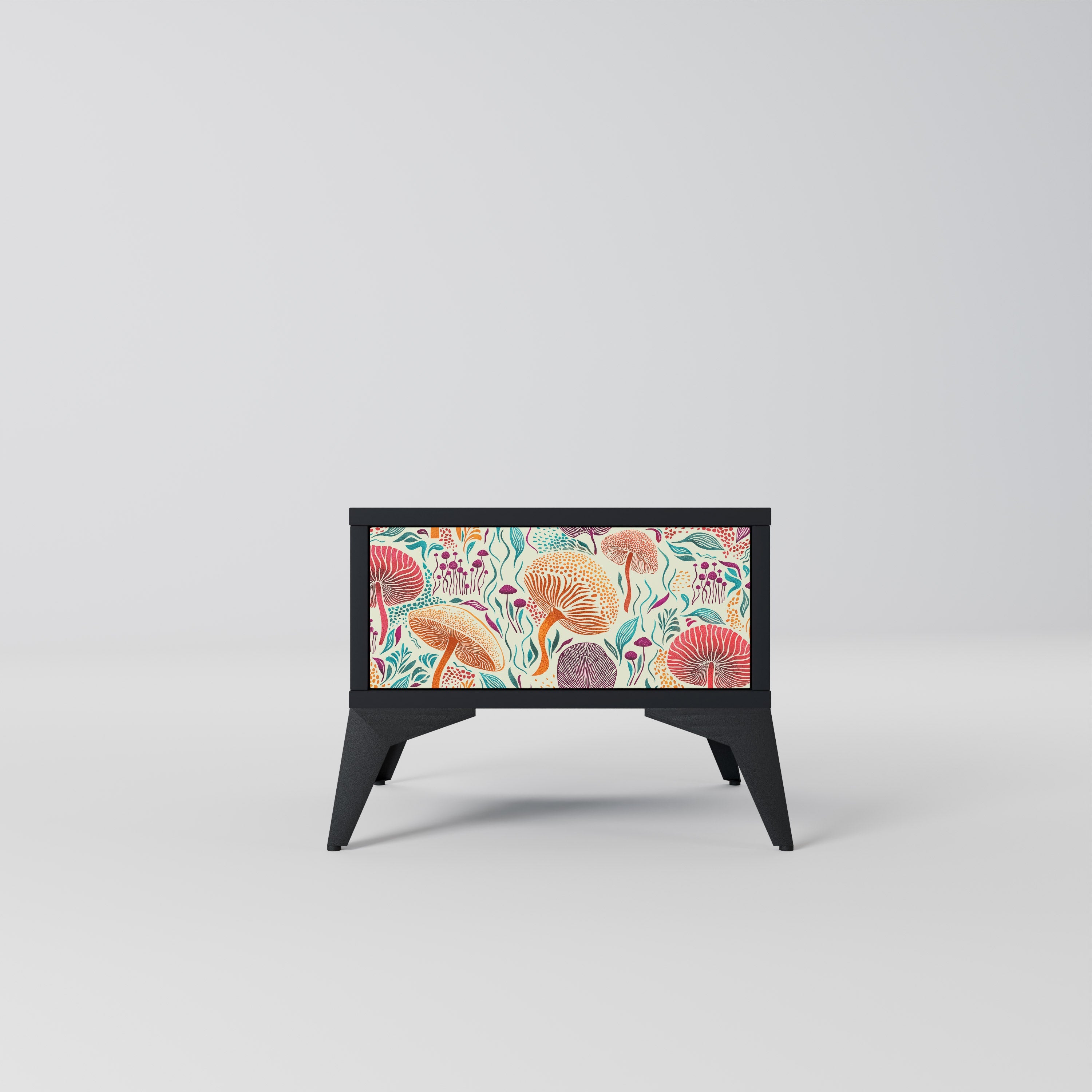 Table de chevet Fungus Fantasy en finition noire