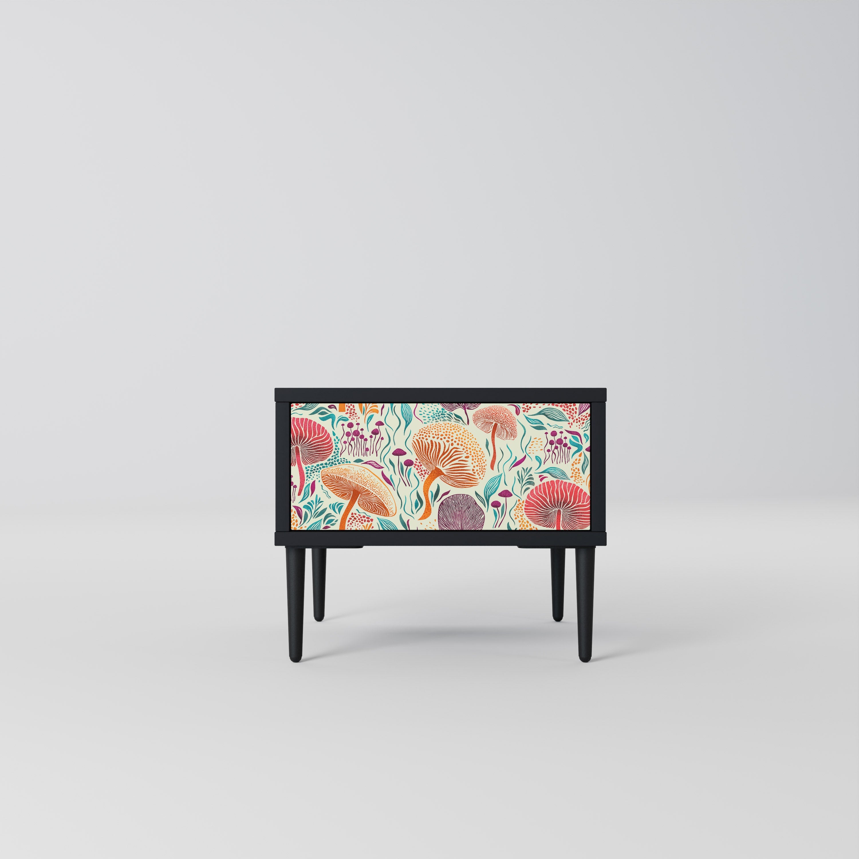 Table de chevet Fungus Fantasy en finition noire