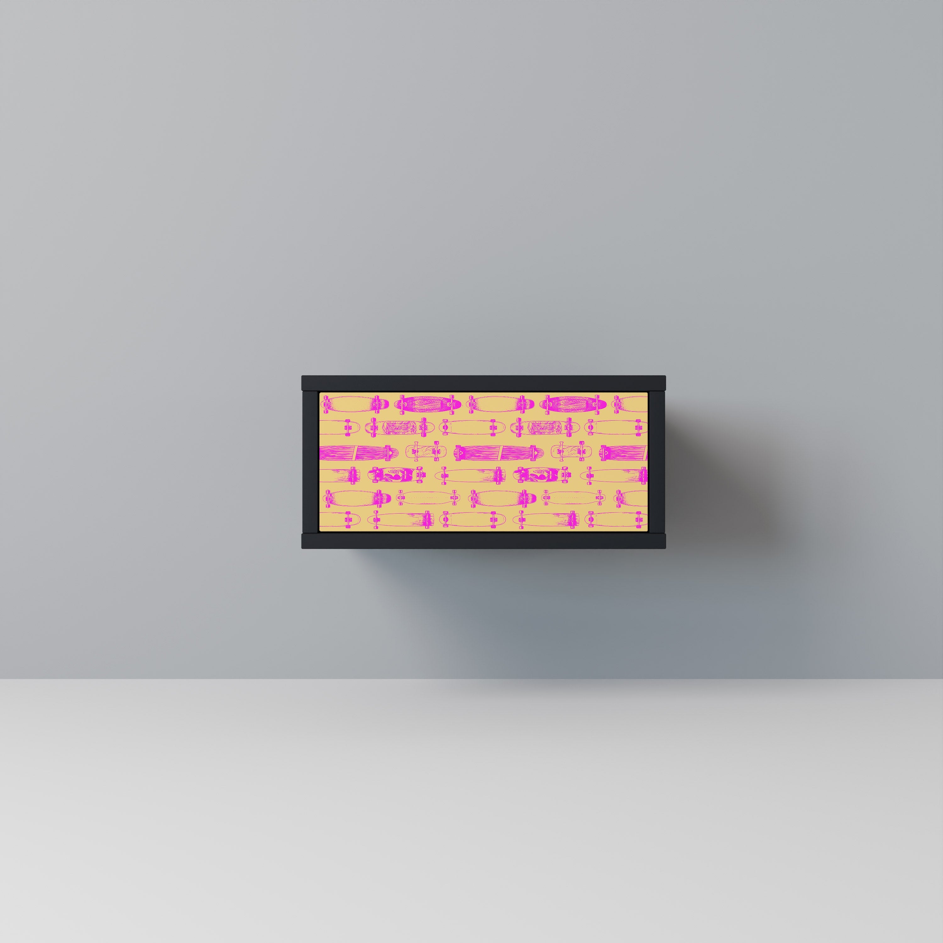 Table de chevet SKATEBOARD ARTISTRY en finition noire