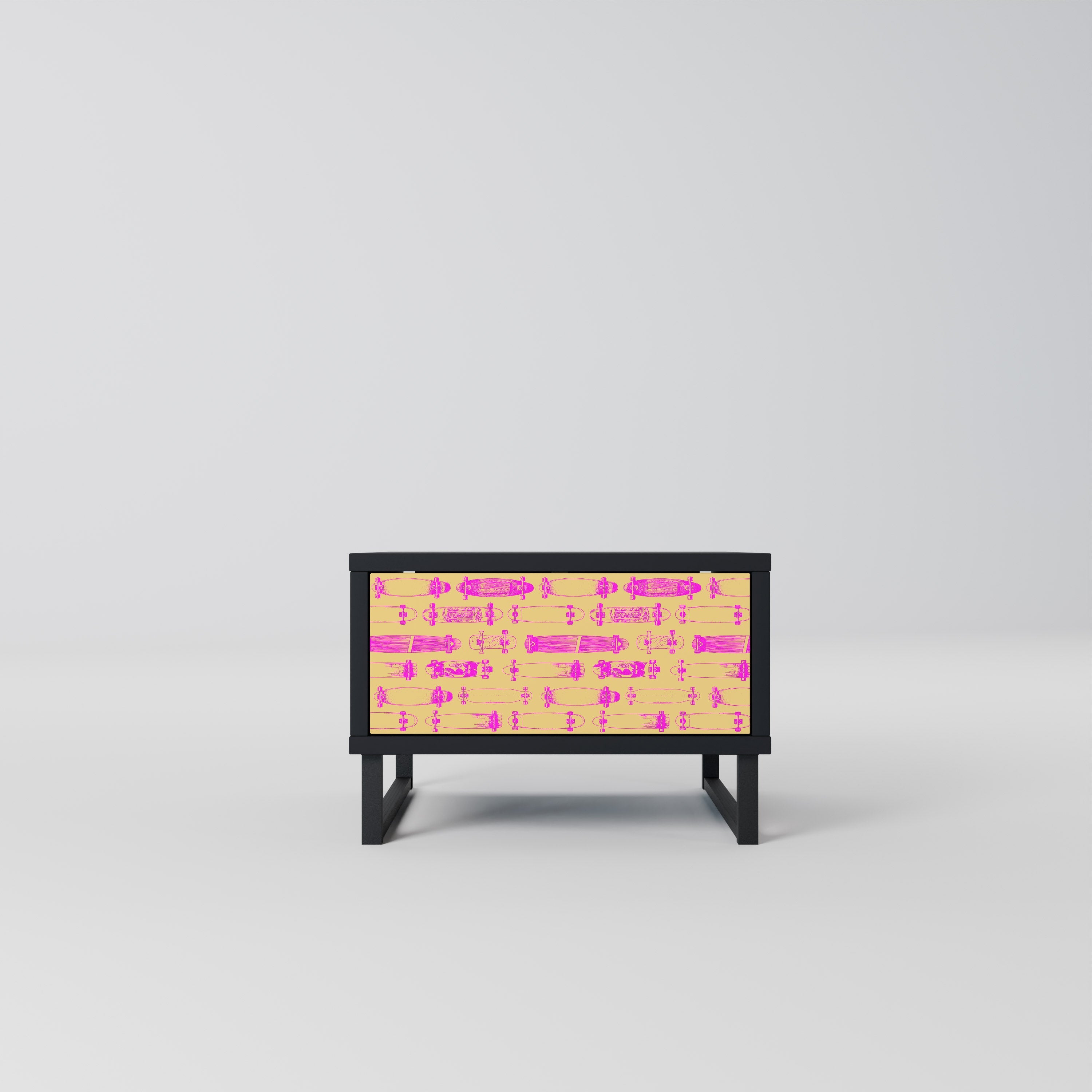 Table de chevet SKATEBOARD ARTISTRY en finition noire