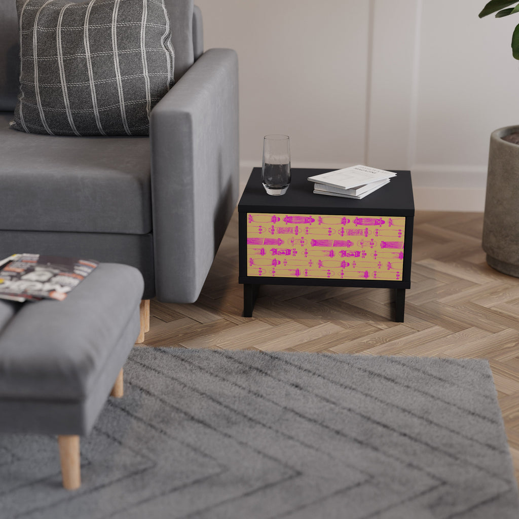 Table de chevet SKATEBOARD ARTISTRY en finition noire