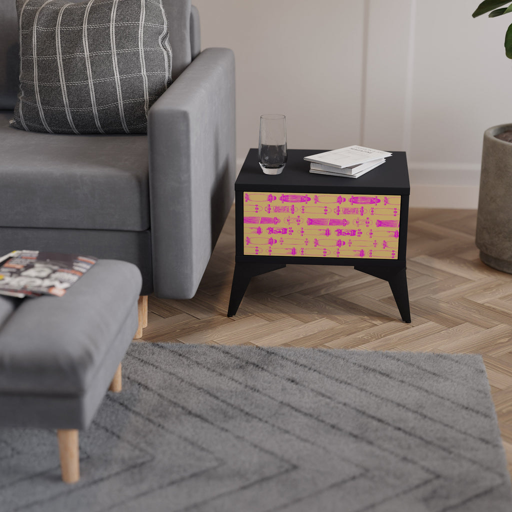 Table de chevet SKATEBOARD ARTISTRY en finition noire