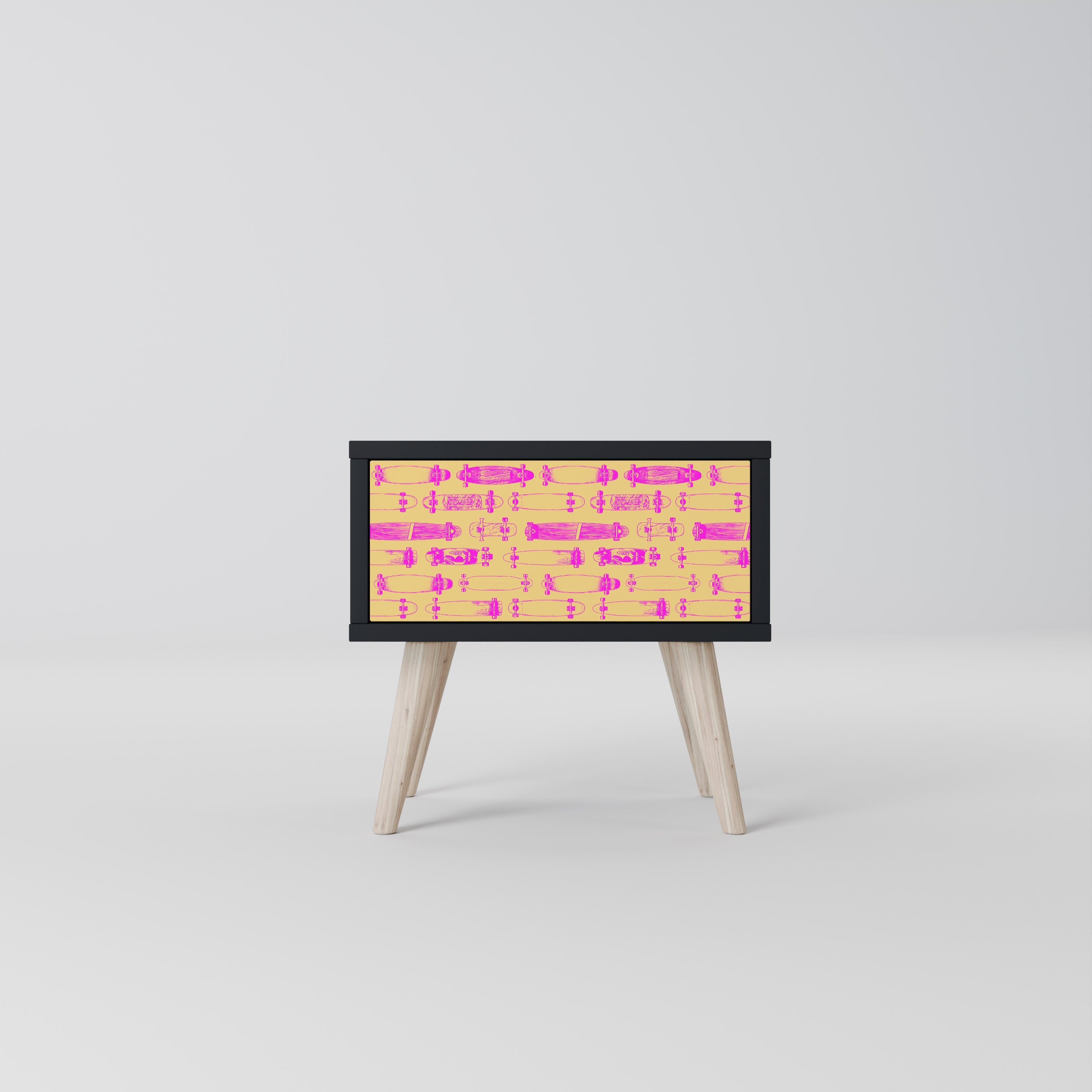 Table de chevet SKATEBOARD ARTISTRY en finition noire