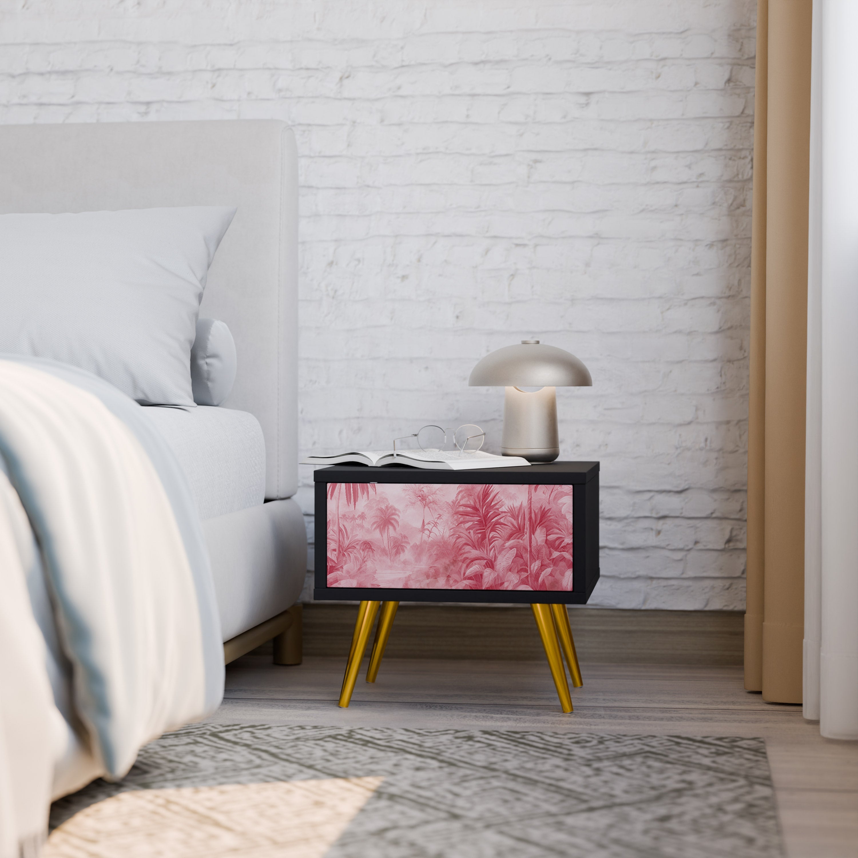 Table de chevet SWEET TROPICS en finition noire